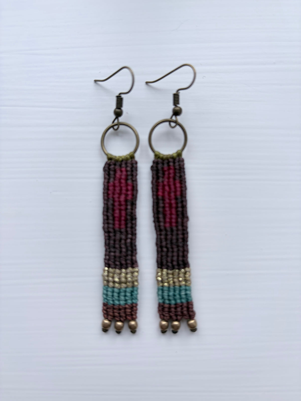 Peruvian earrings with brass details