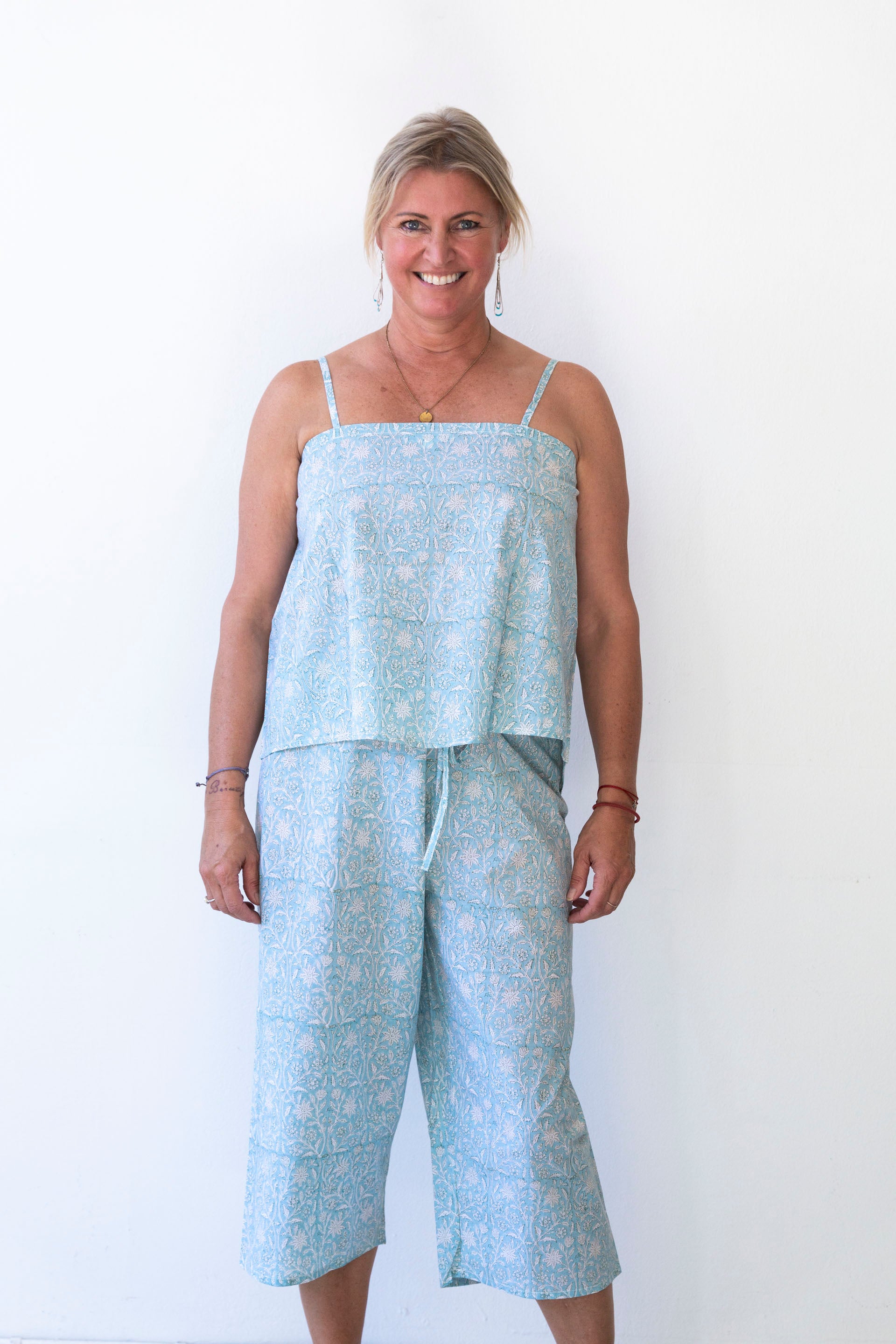 Block Printed Cotton Halter Top