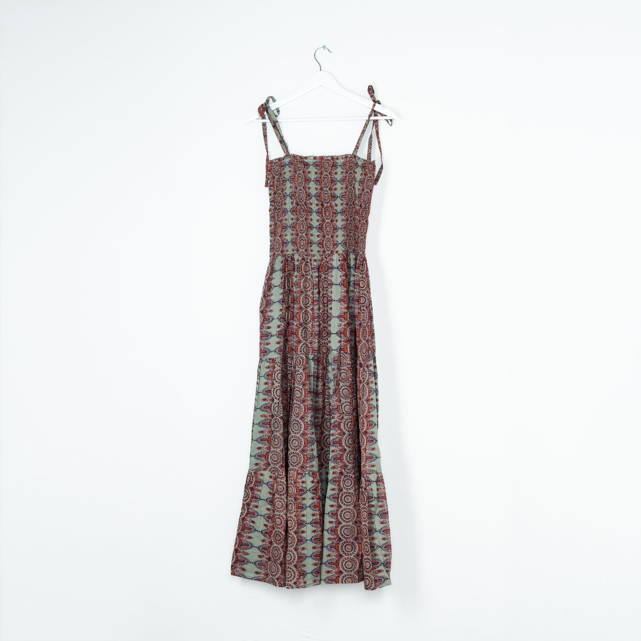 Colorful Halter Dress Olive