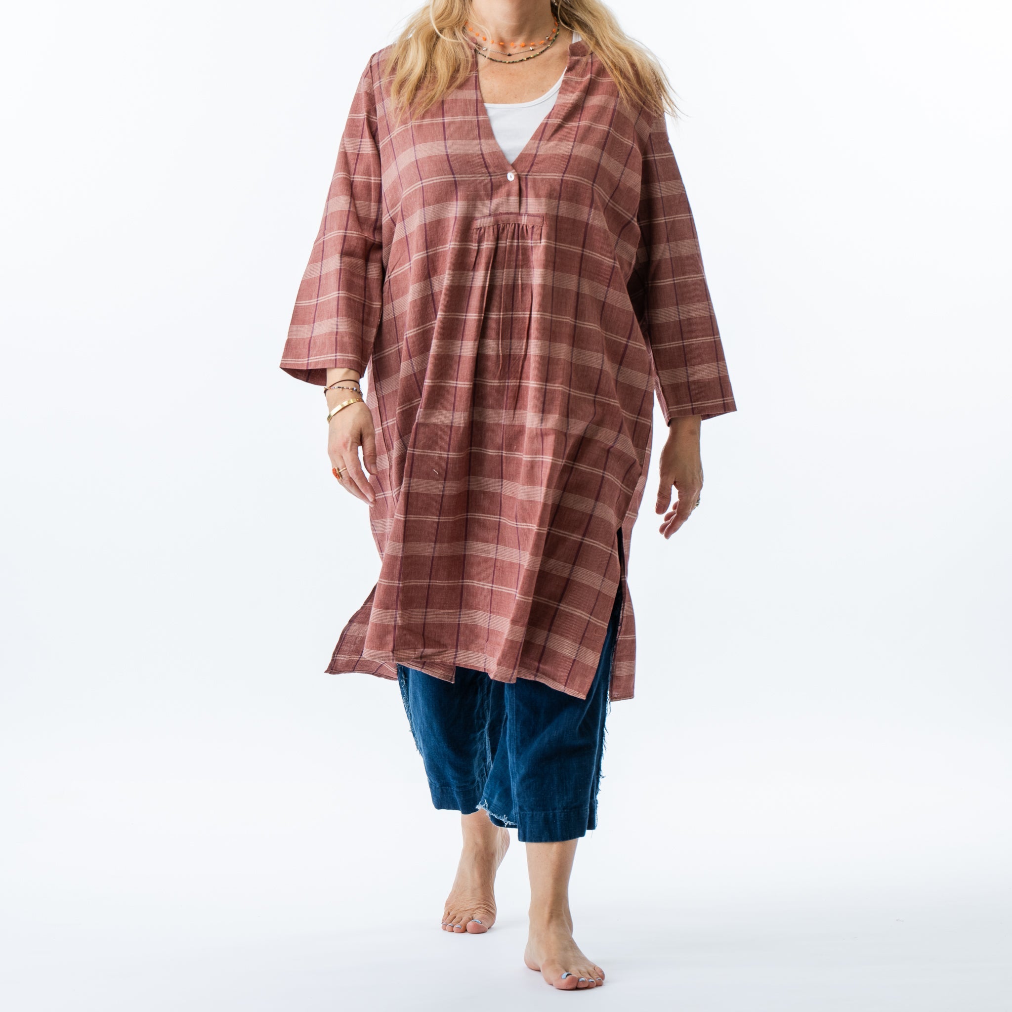 Day Dress Dark Plaid S