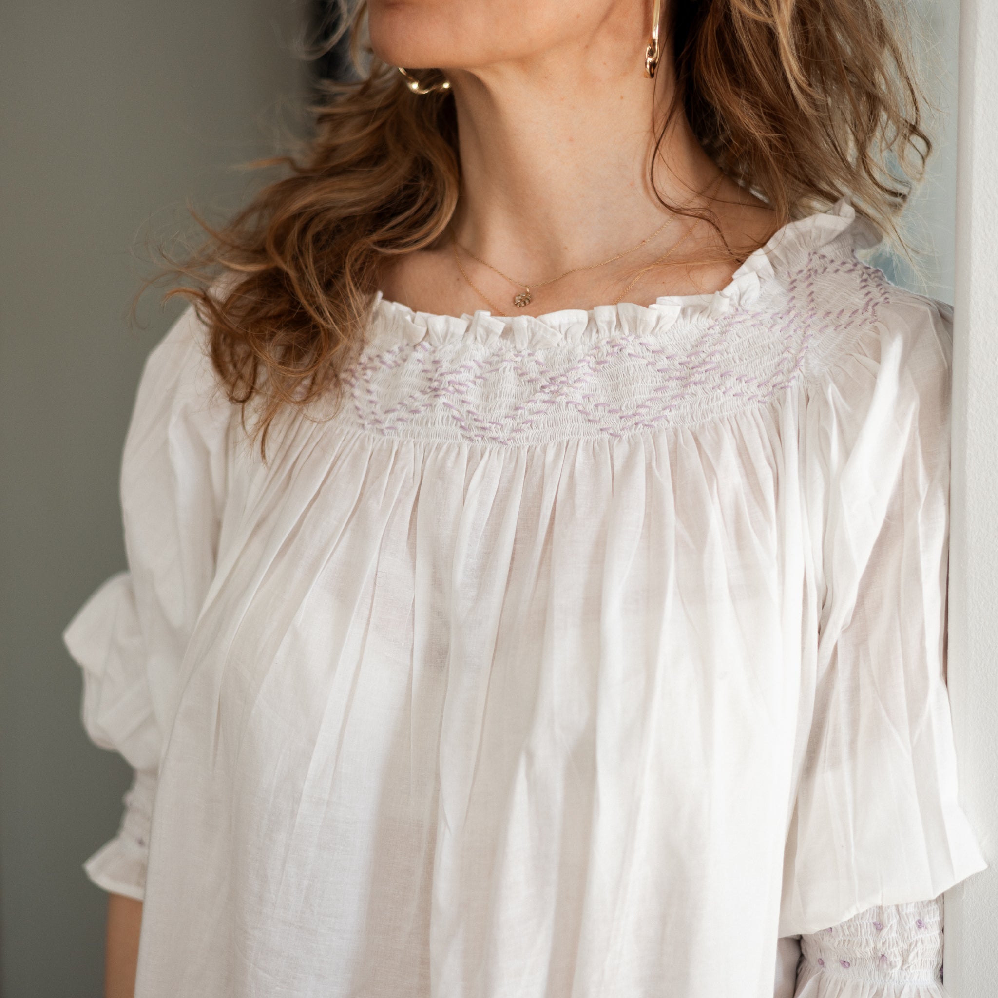 smock dress in pink