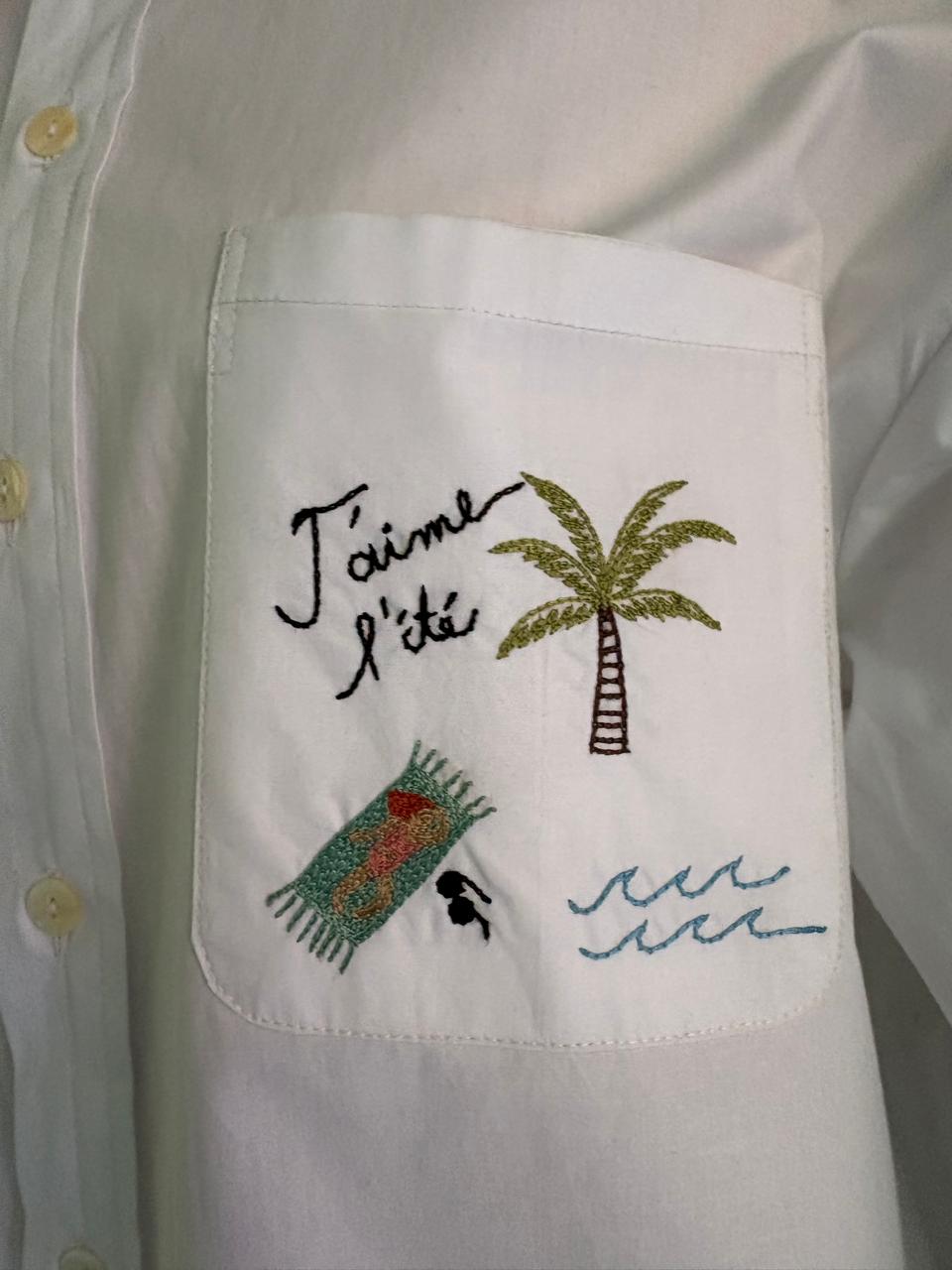 Embroidered White Shirt Dress SM