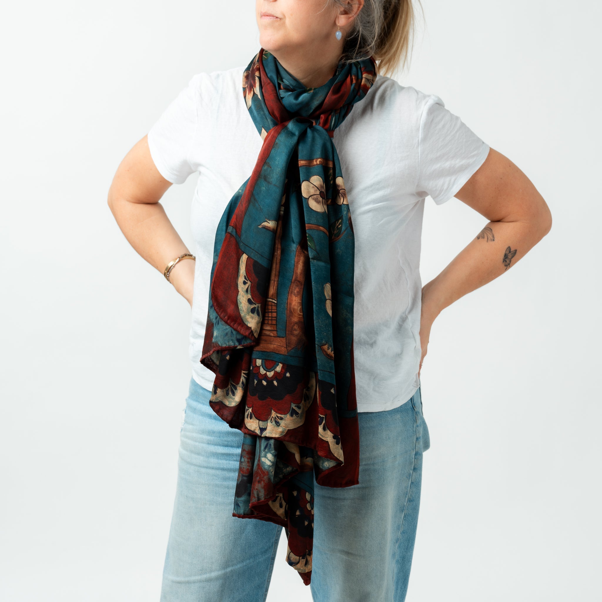 Hand Painted Silk Shawl