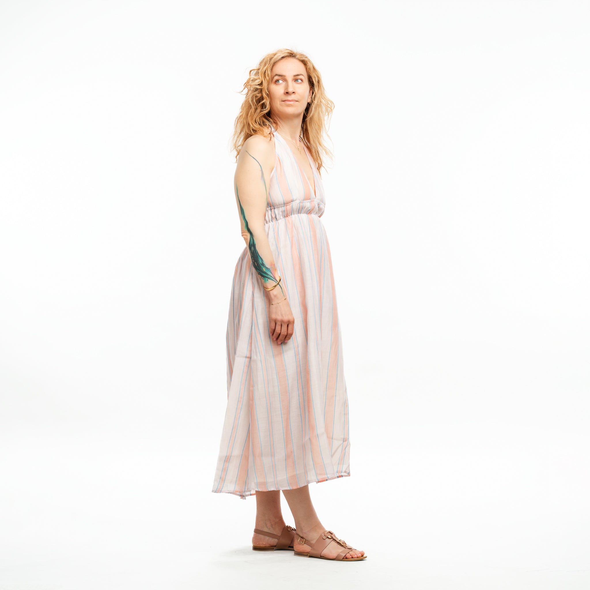 Hand Woven Halter Dress small