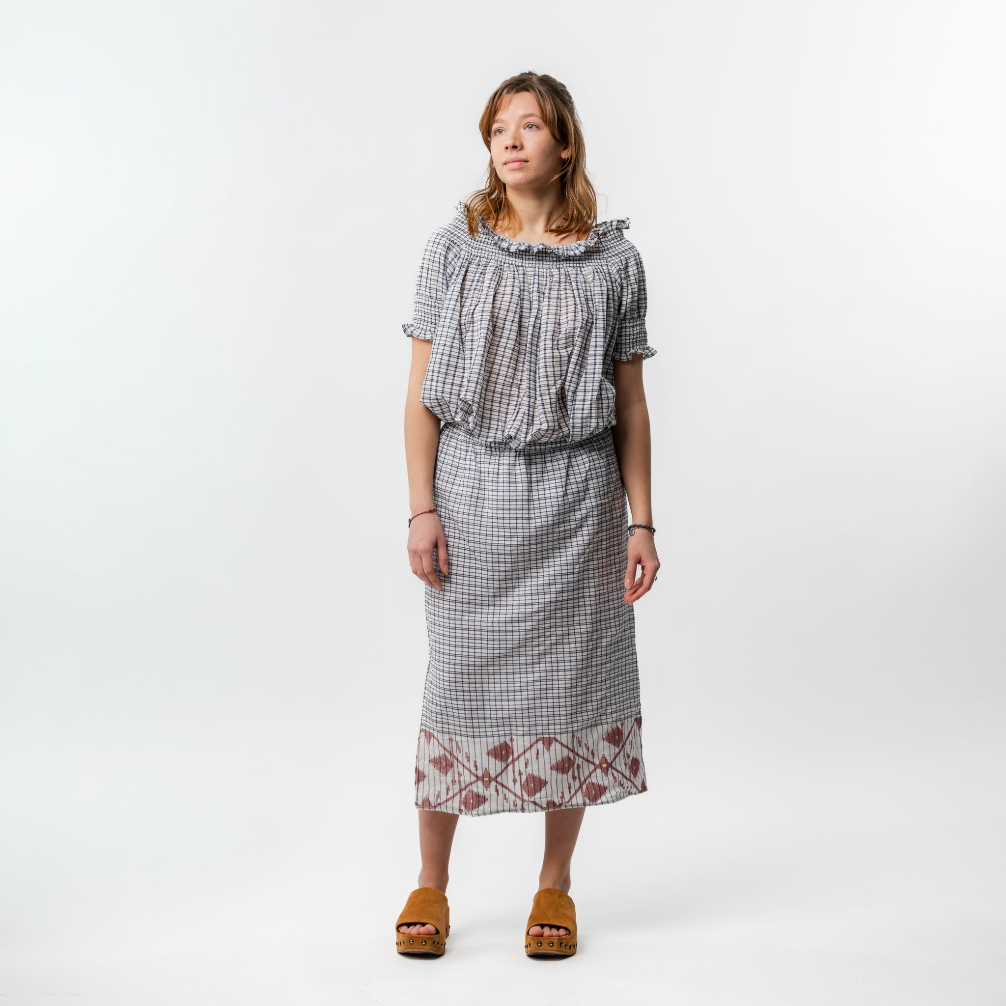 Hand Woven Jamdani Pencil Skirt