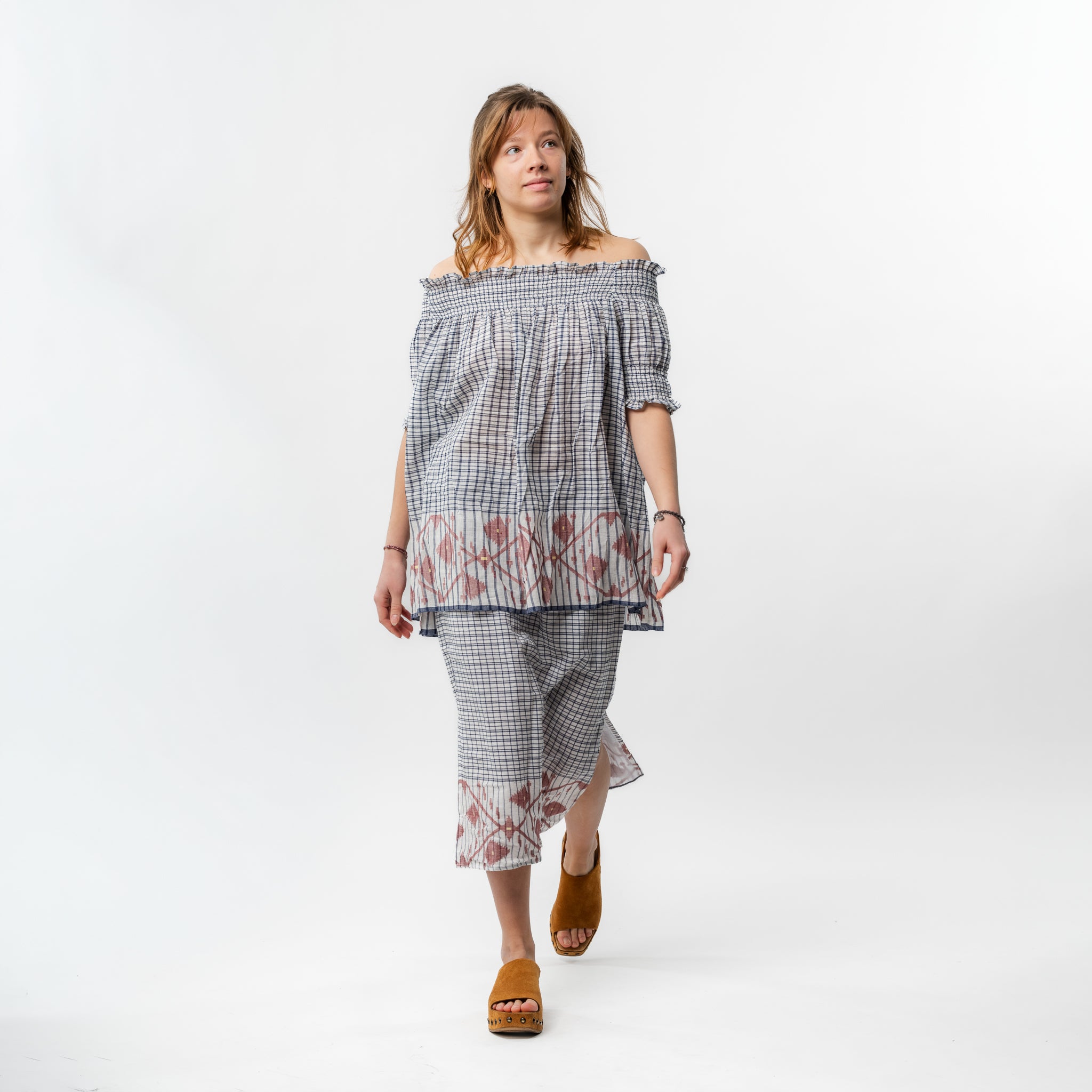 Hand Woven Jamdani Pencil Skirt M