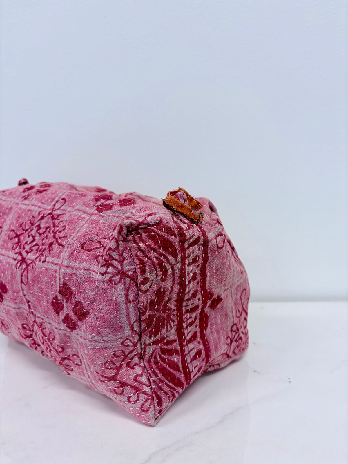 Vintage Kantha Toiletry Pouch Light Pink