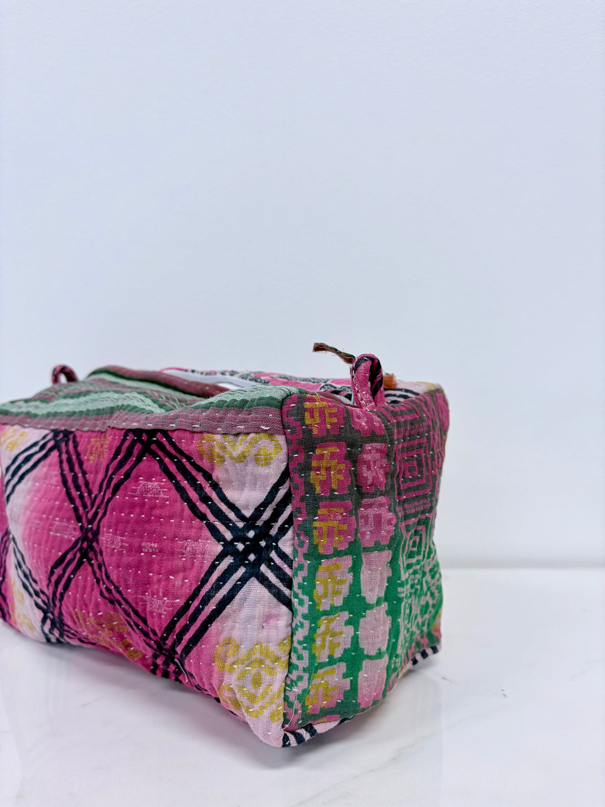 Vintage Kantha Toiletry Pouch Hot Pink