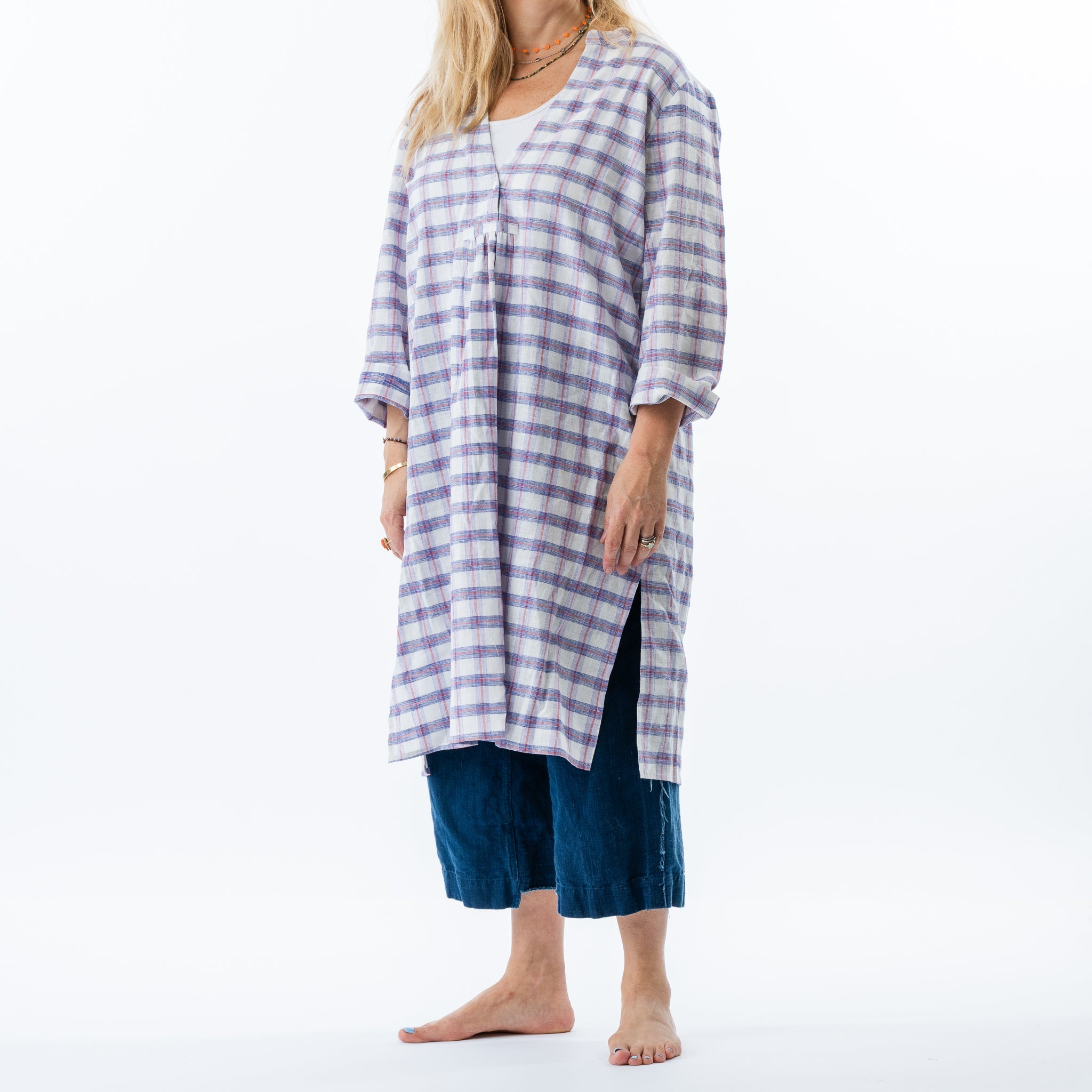 Nautical Plaid Day Dress Small