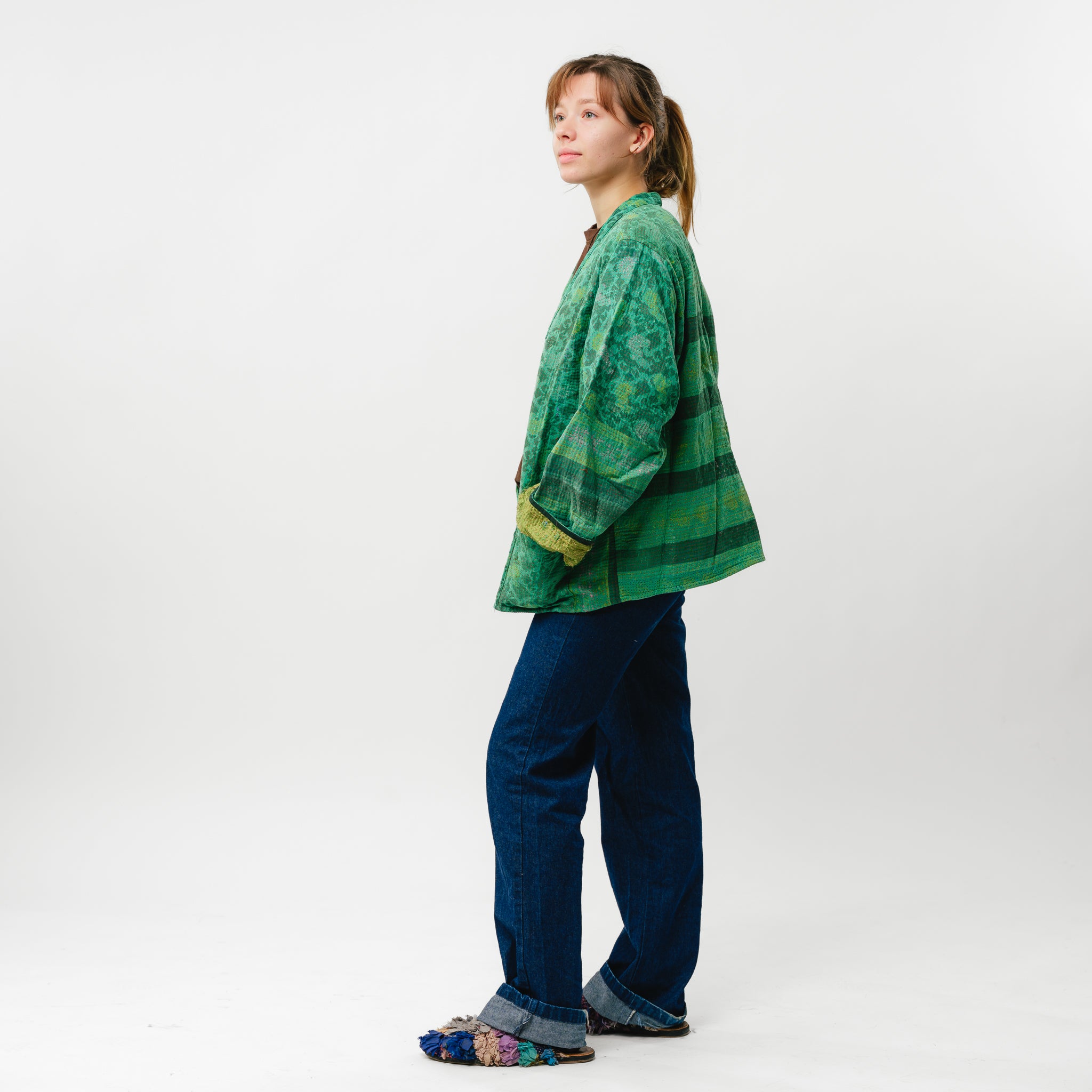 vintage textile cotton car coat free size