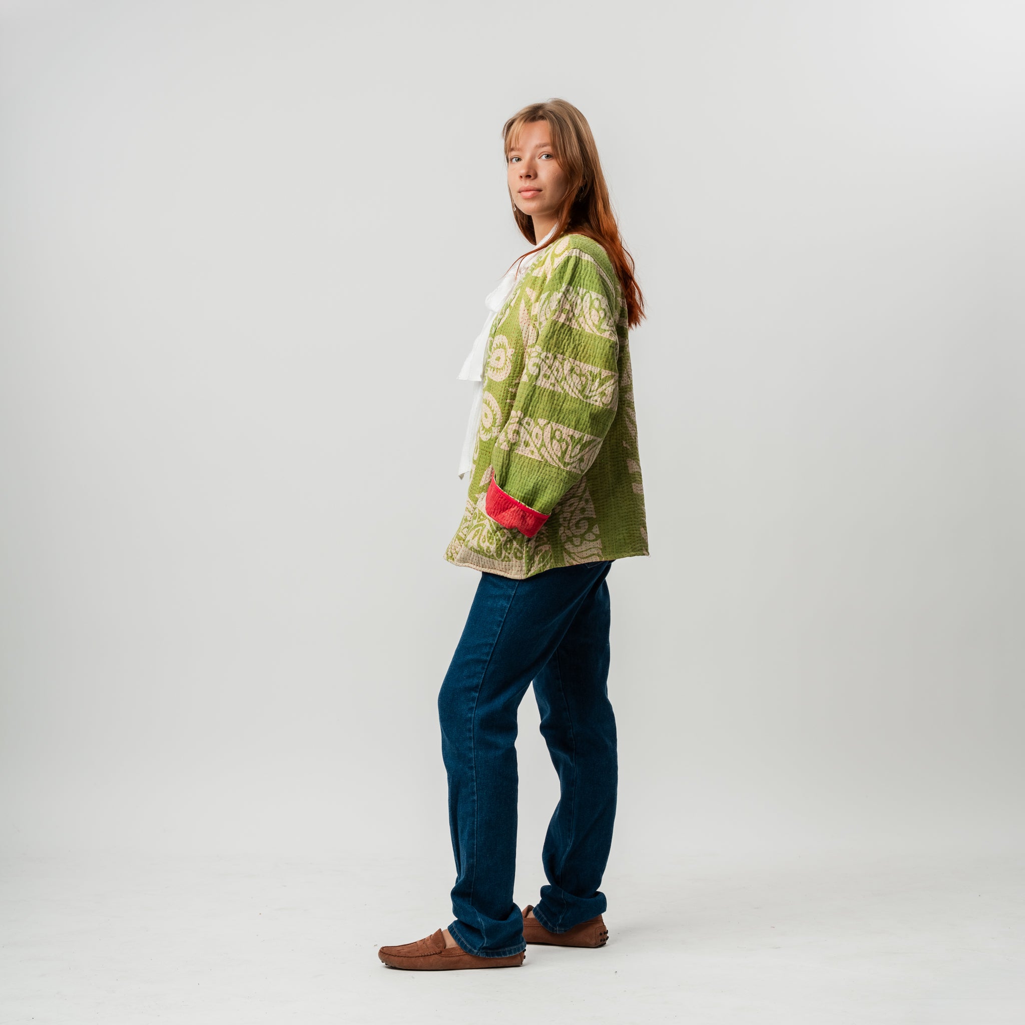 Reversible Vintage Kantha Kimono Coat 13