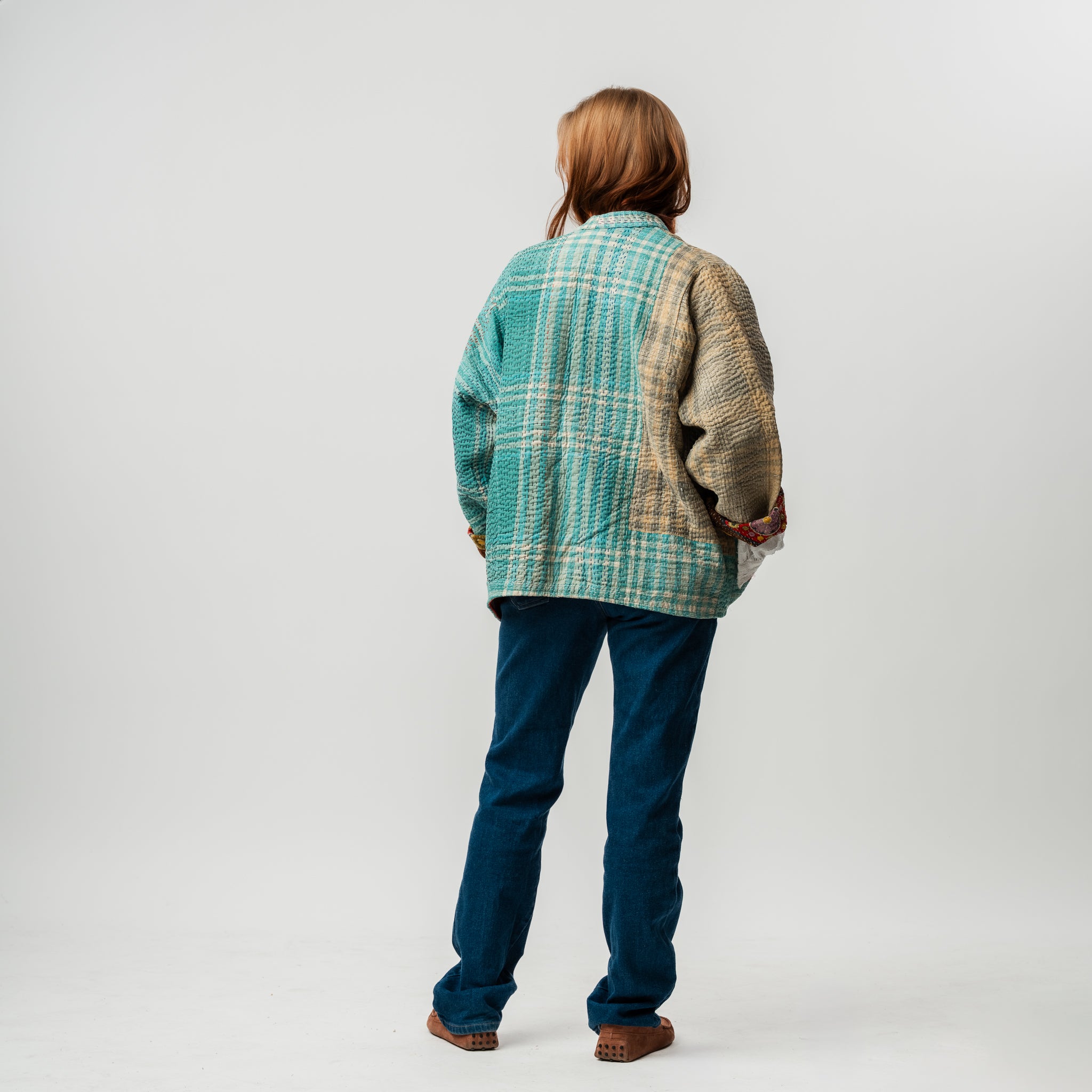 Reversible Vintage Kantha Kimono Coat 17