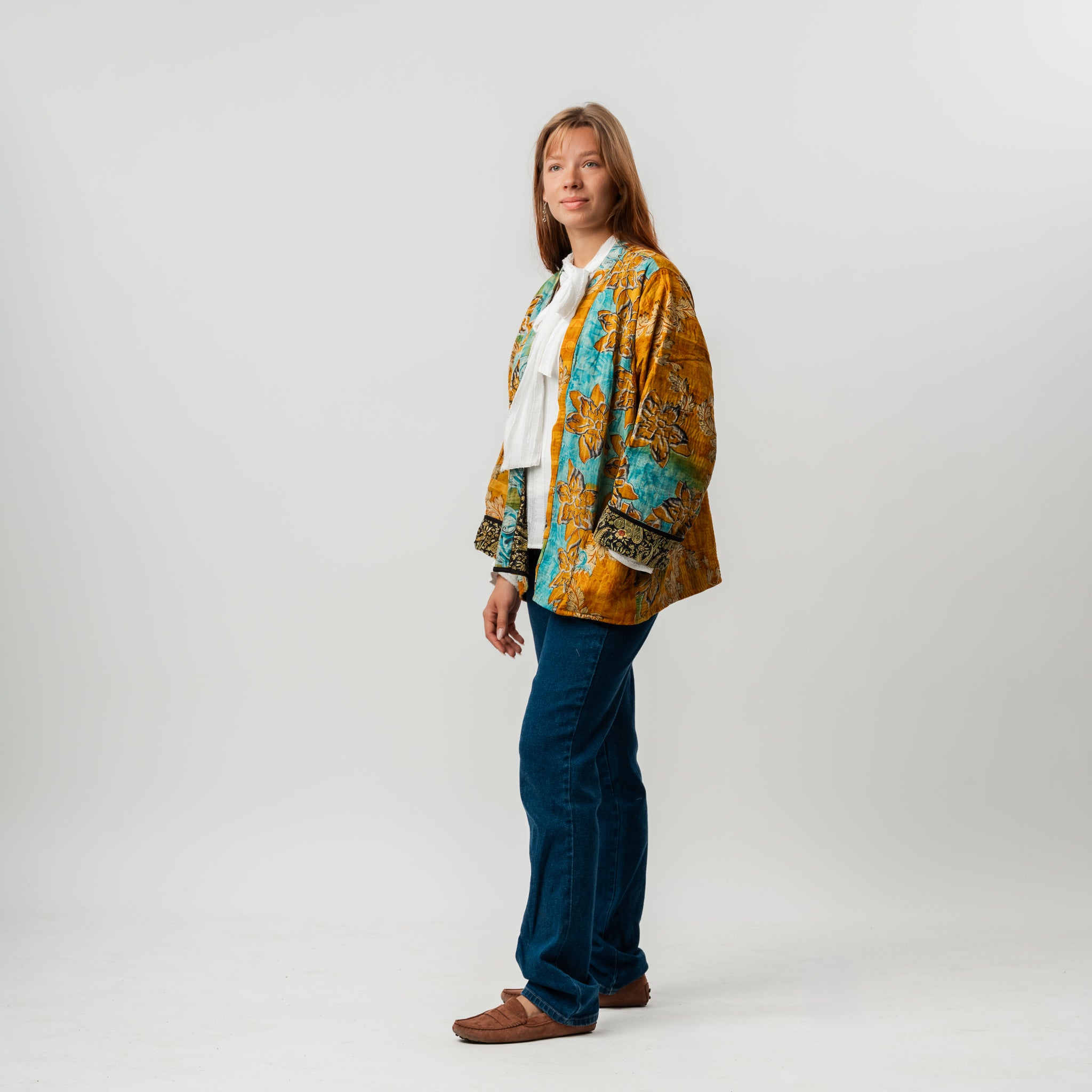 Reversible Vintage Kantha Kimono Coat 18