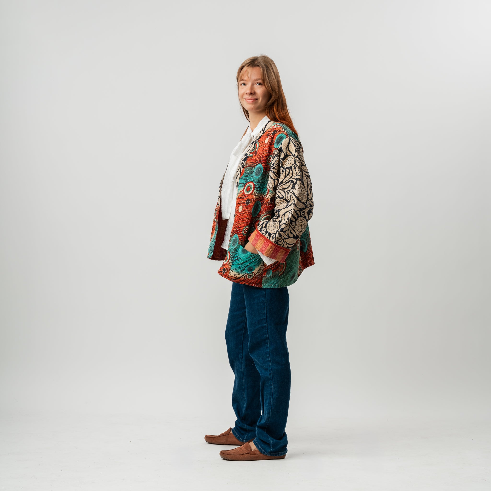 Reversible Vintage Kantha Kimono Coat 20