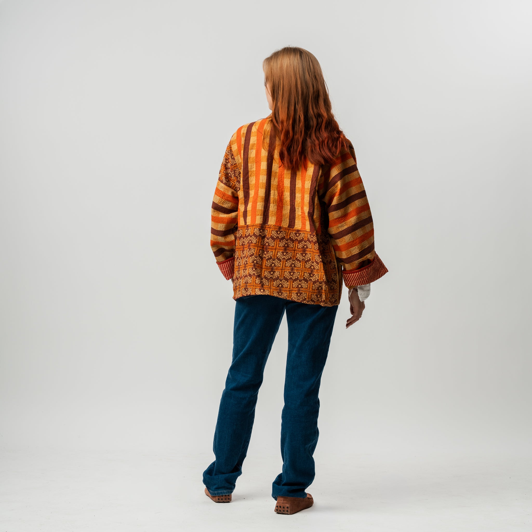 Reversible Vintage Kantha Kimono Coat 21
