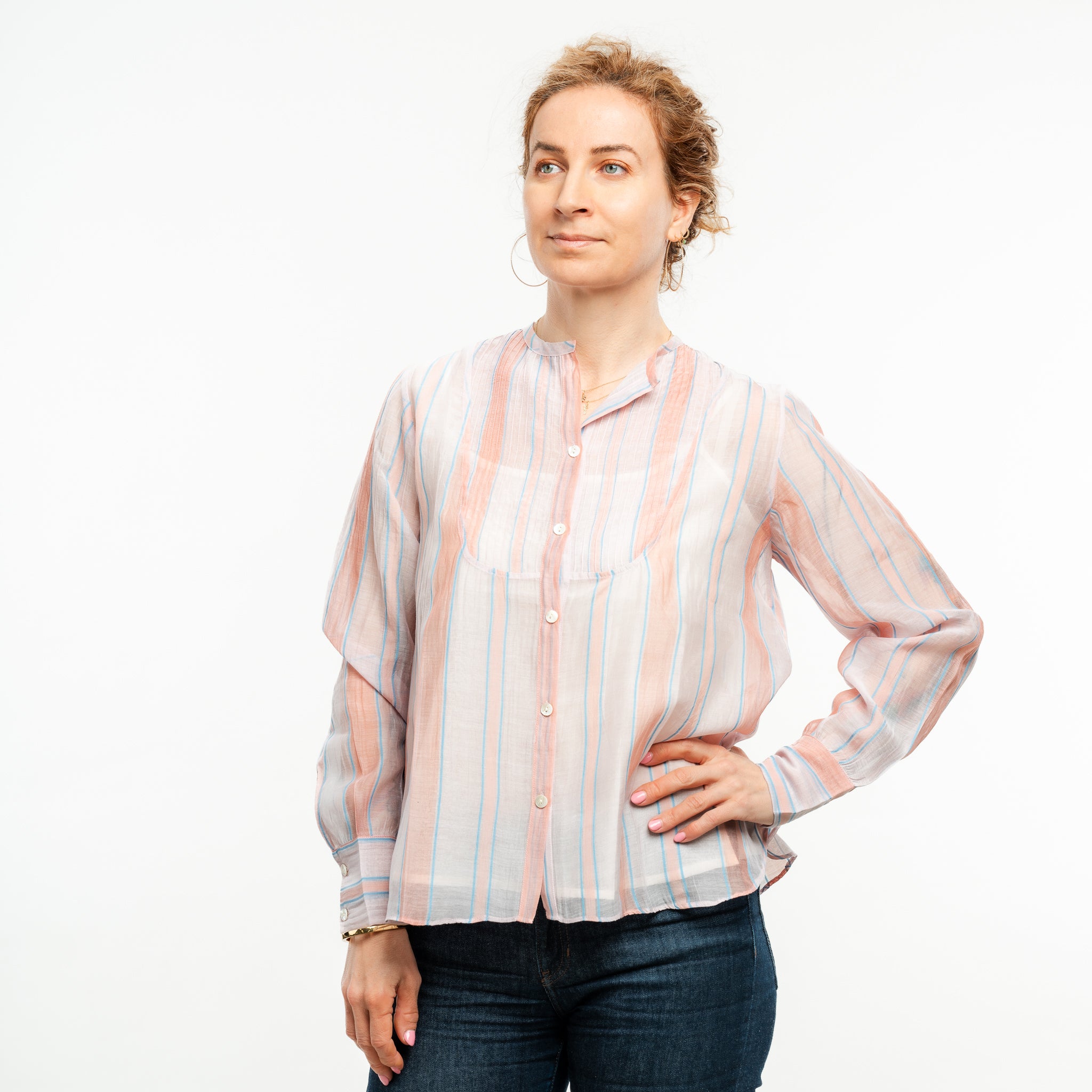 Striped Chanderi Blouse small