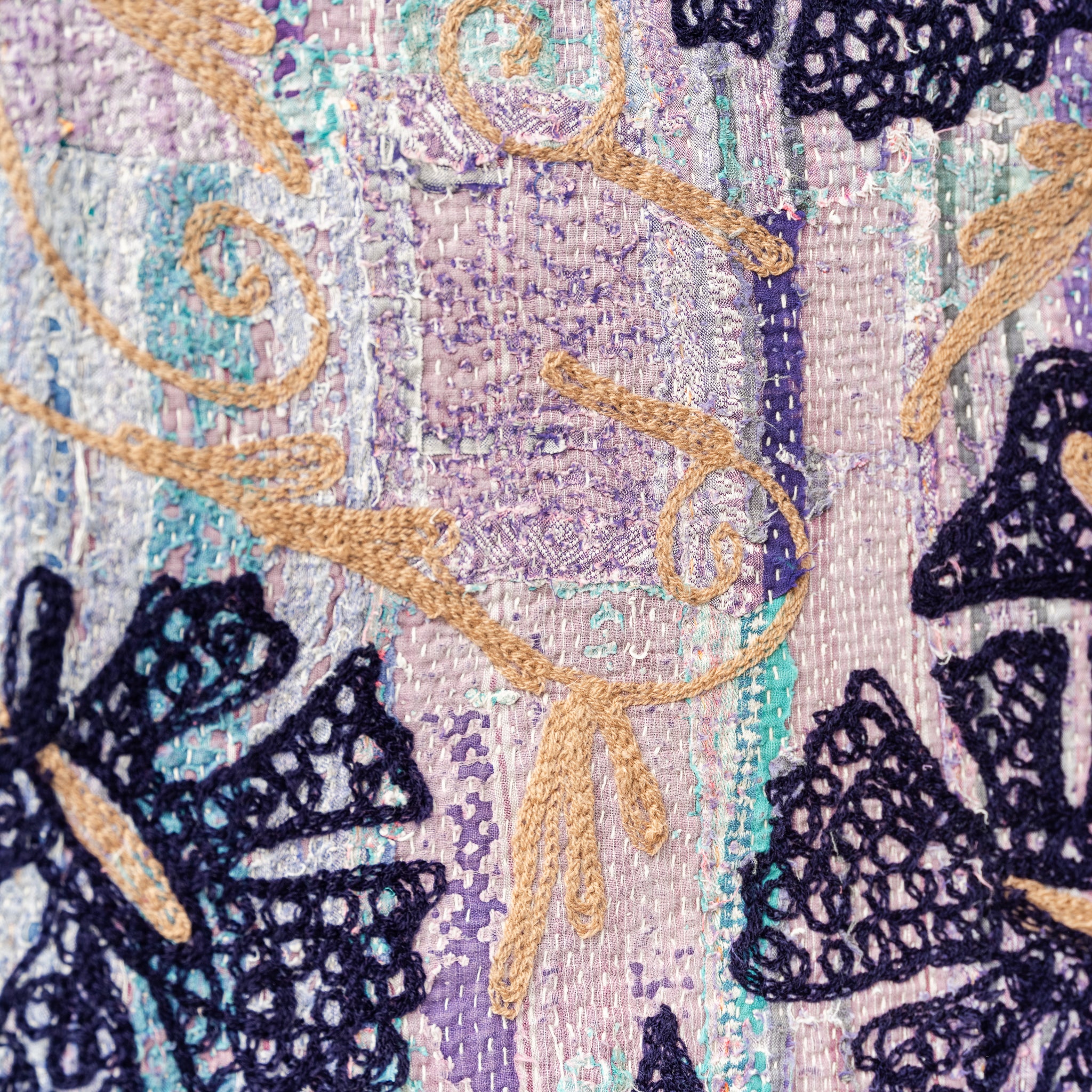 Suzani Bedcover on Vintage Kantha 1