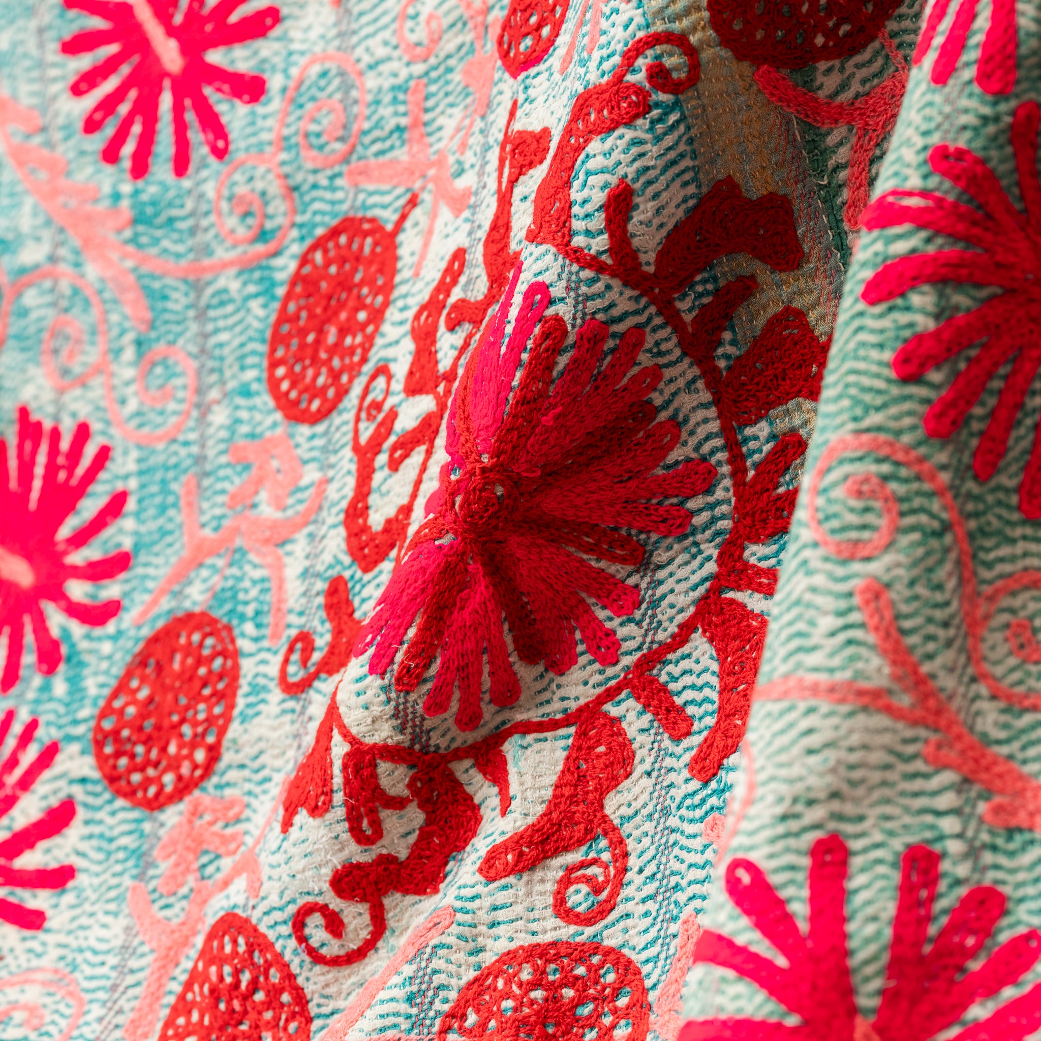 Suzani Bedcover on Vintage Kantha 2
