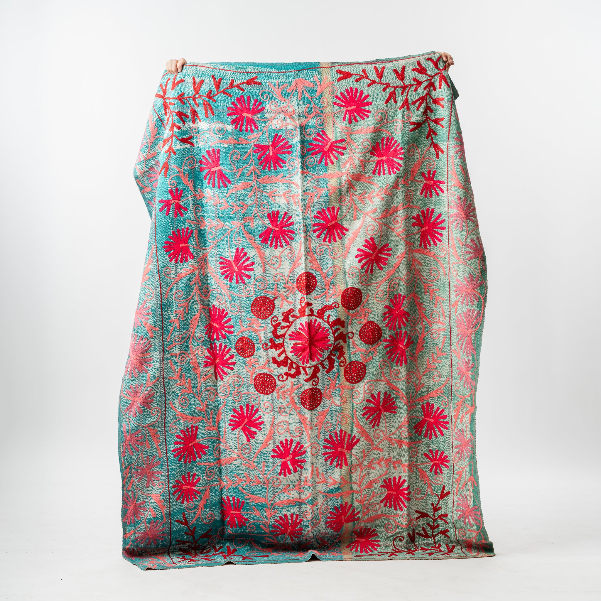 Suzani Bedcover on Vintage Kantha 2