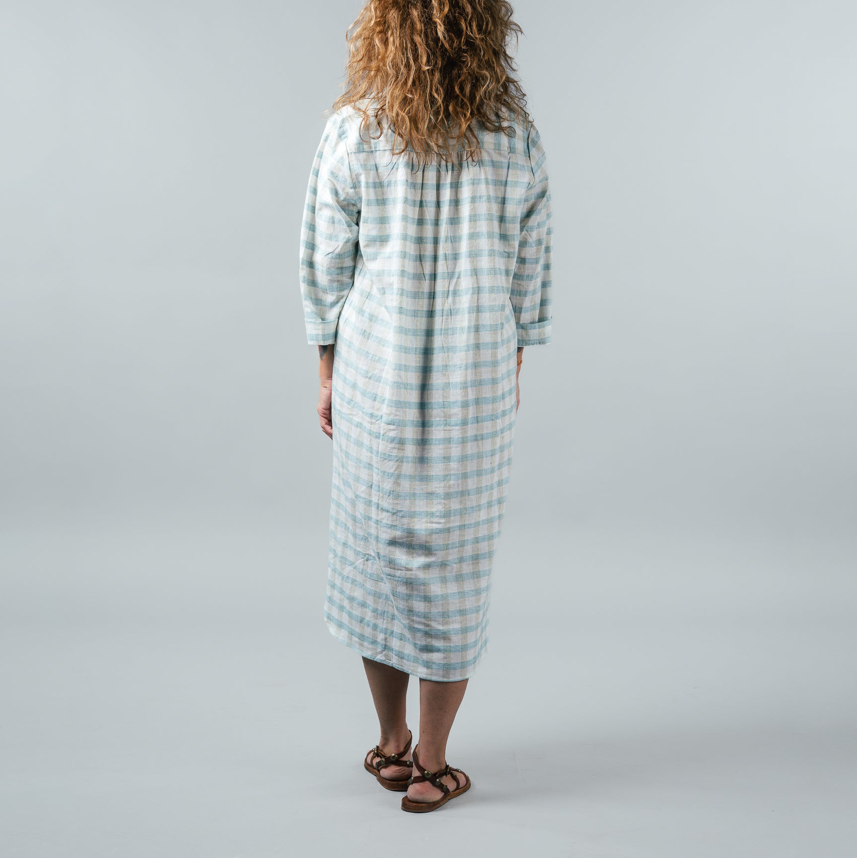 Turquoise Plaid Day Dress