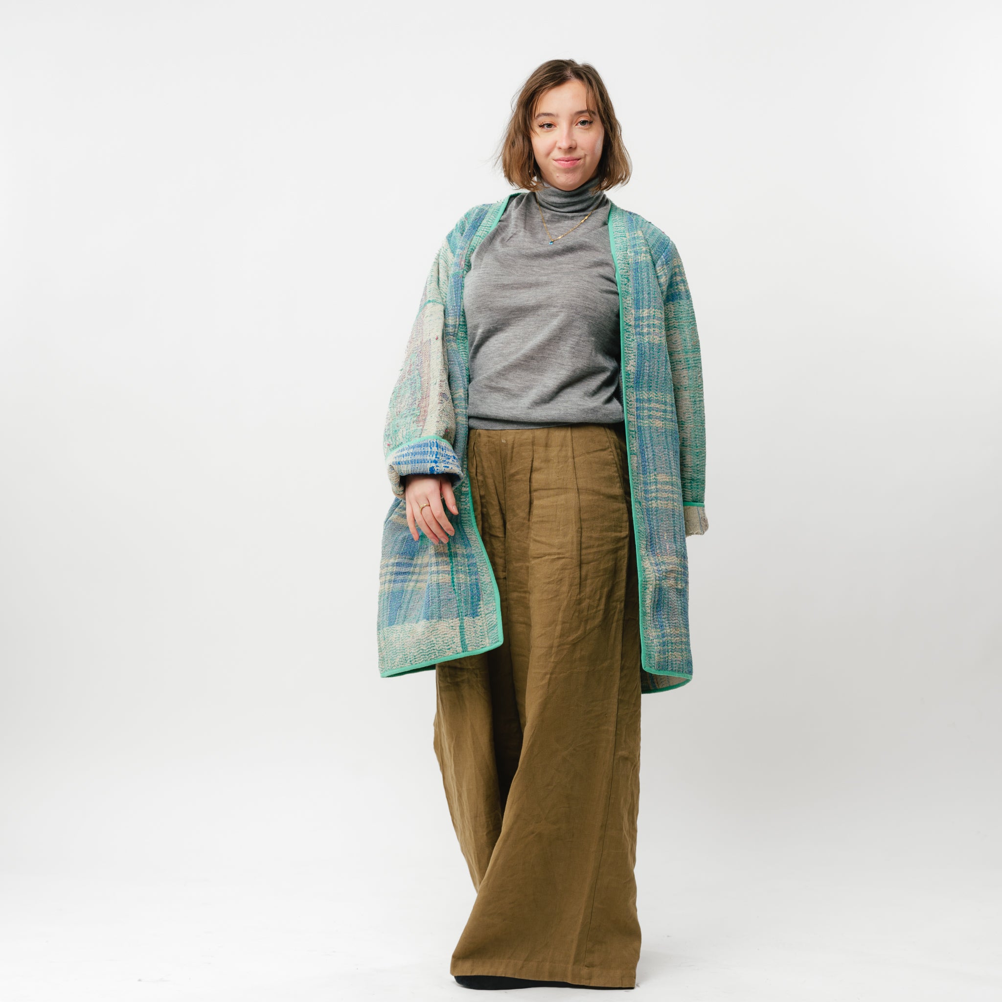 Vintage Kantha Coat Long-8