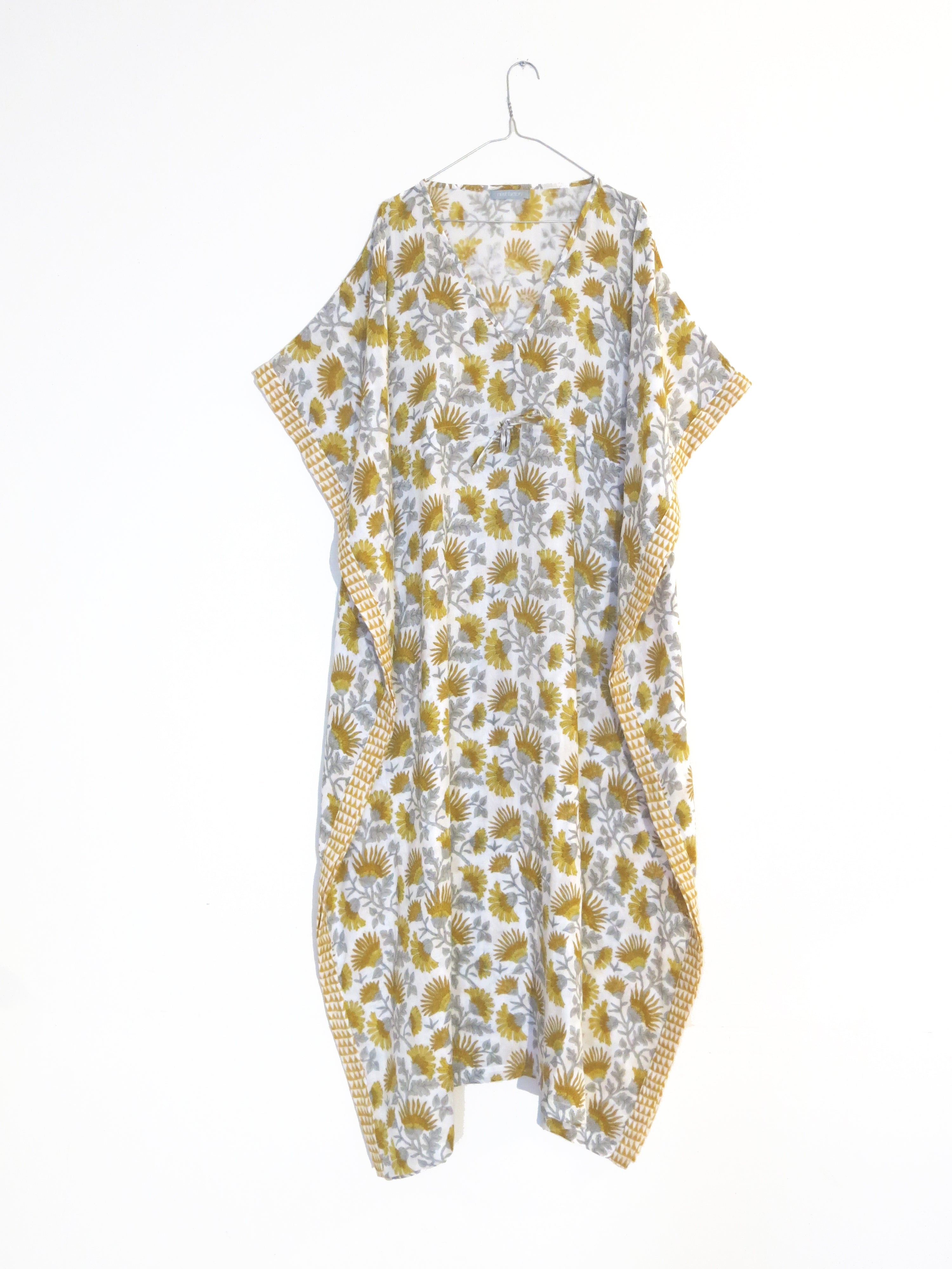 Victorian Floral Kaftan yellow