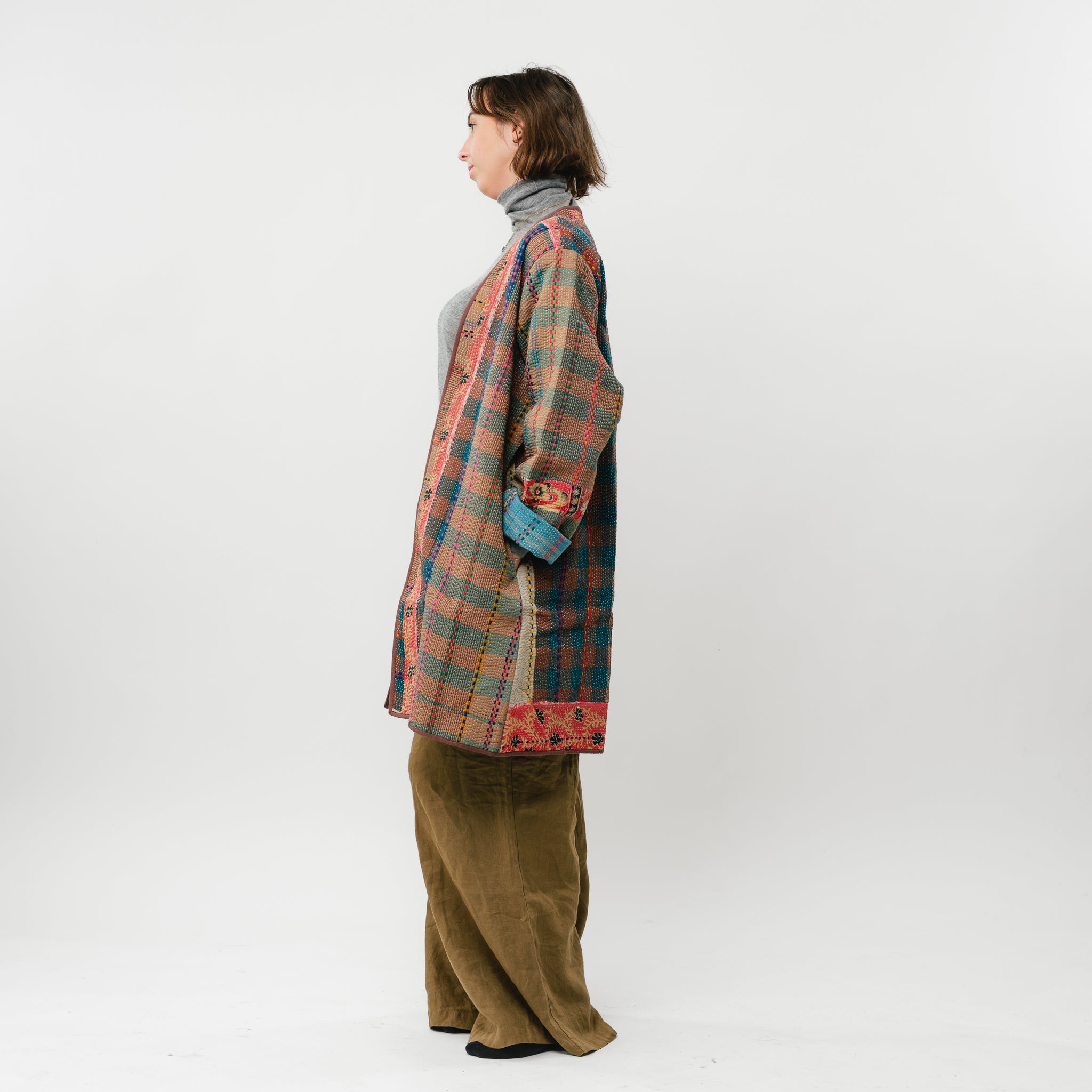 Vintage Kantha Coat Long-5