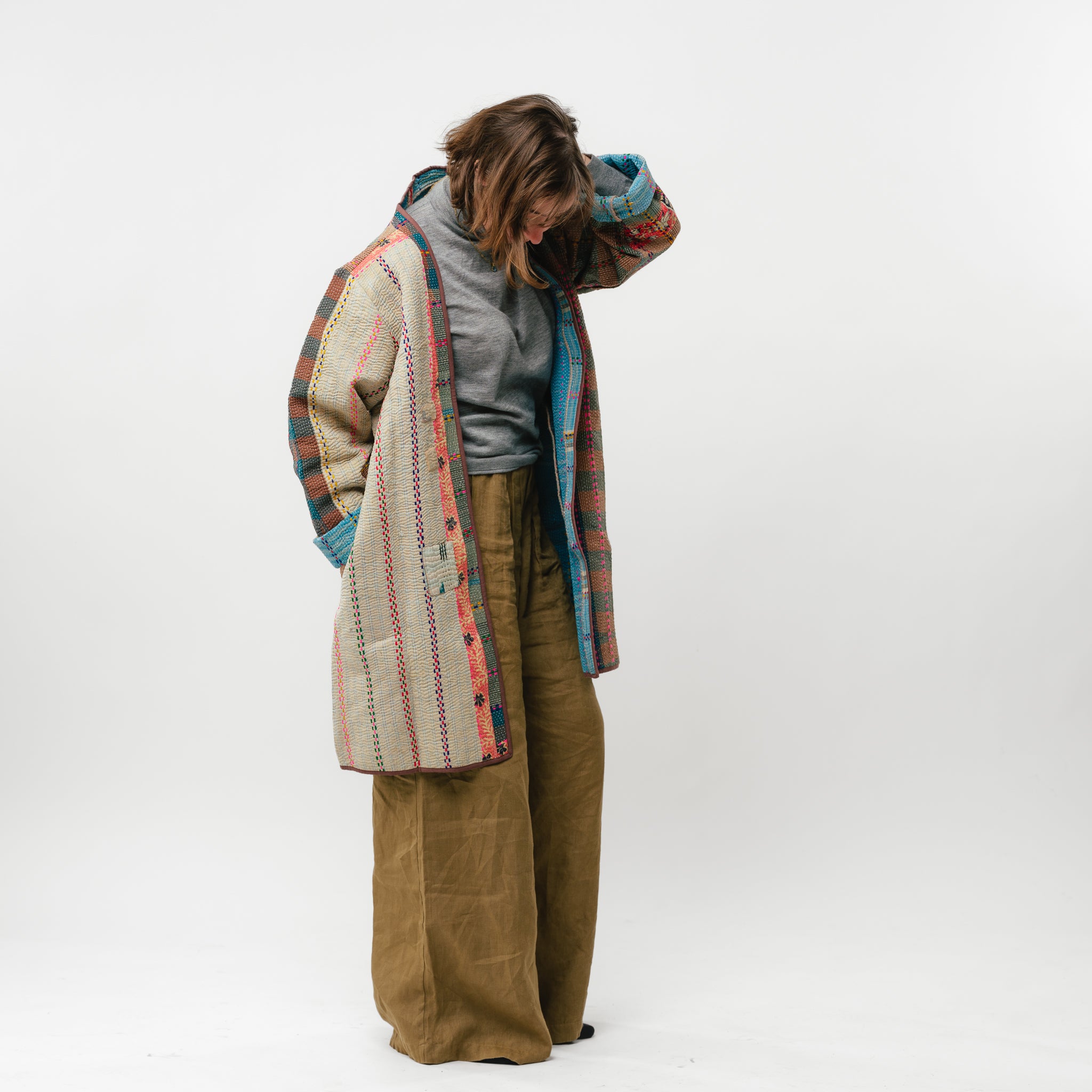 Vintage Kantha Coat Long-5