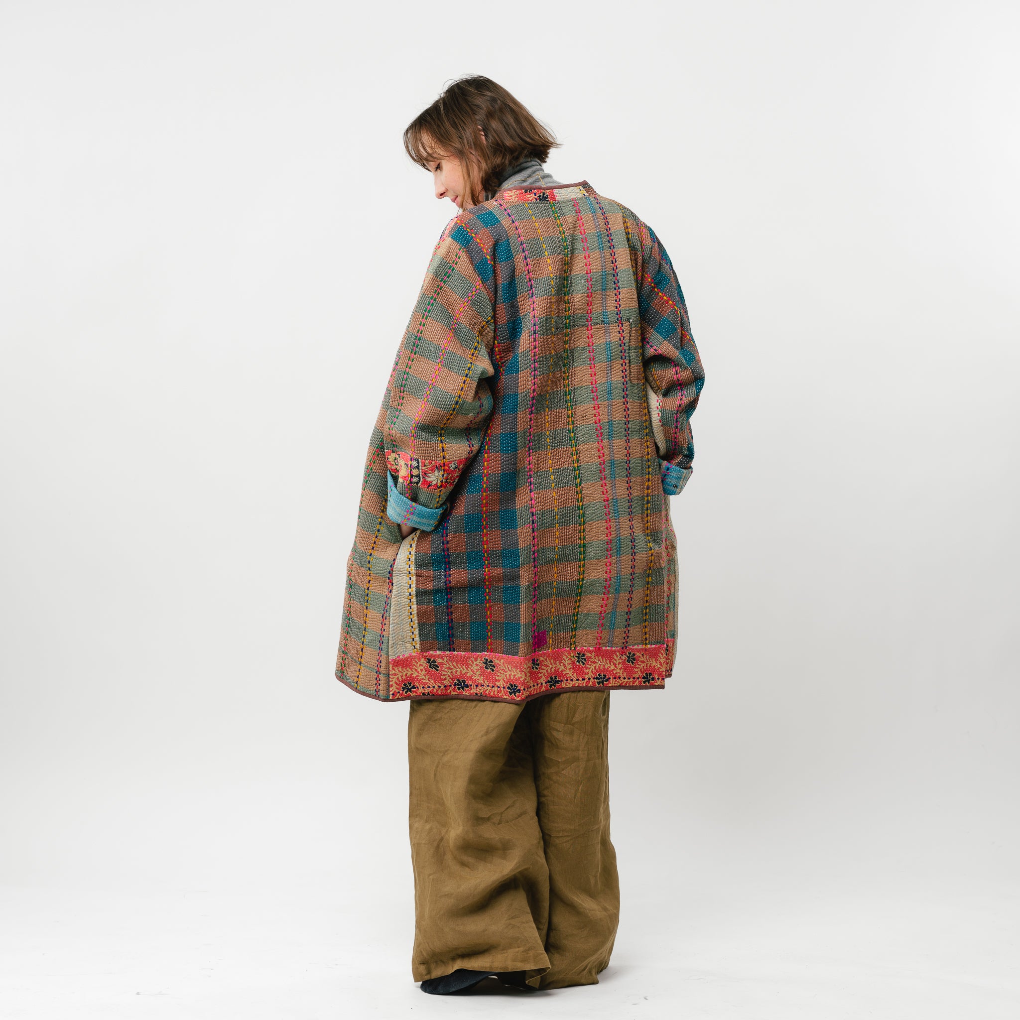 Vintage Kantha Coat Long-5