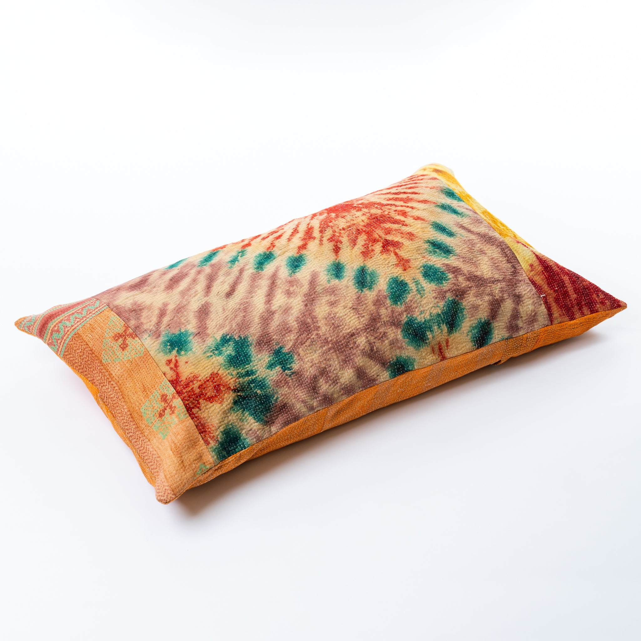 Vintage Kantha Pillow Tie-dyed