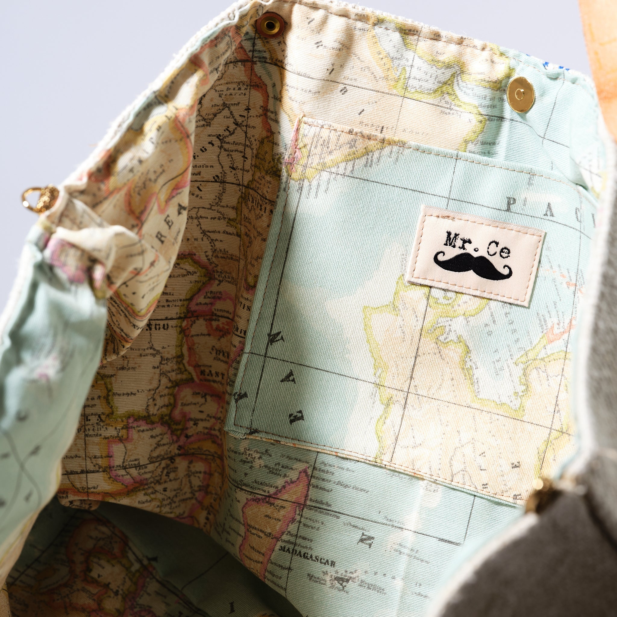 Vintage Linen Small Tote- Sailboat
