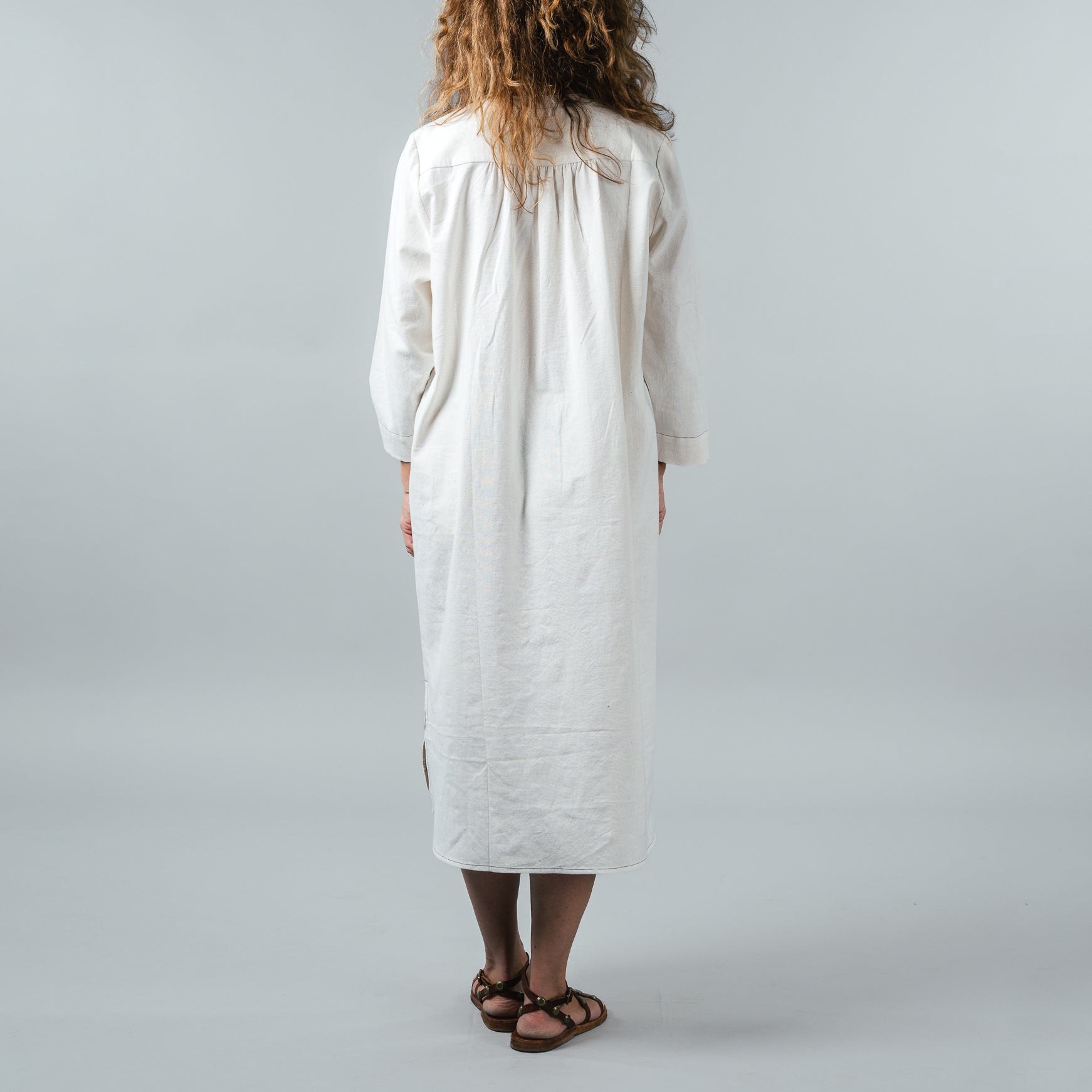 White Khadi Day Dress