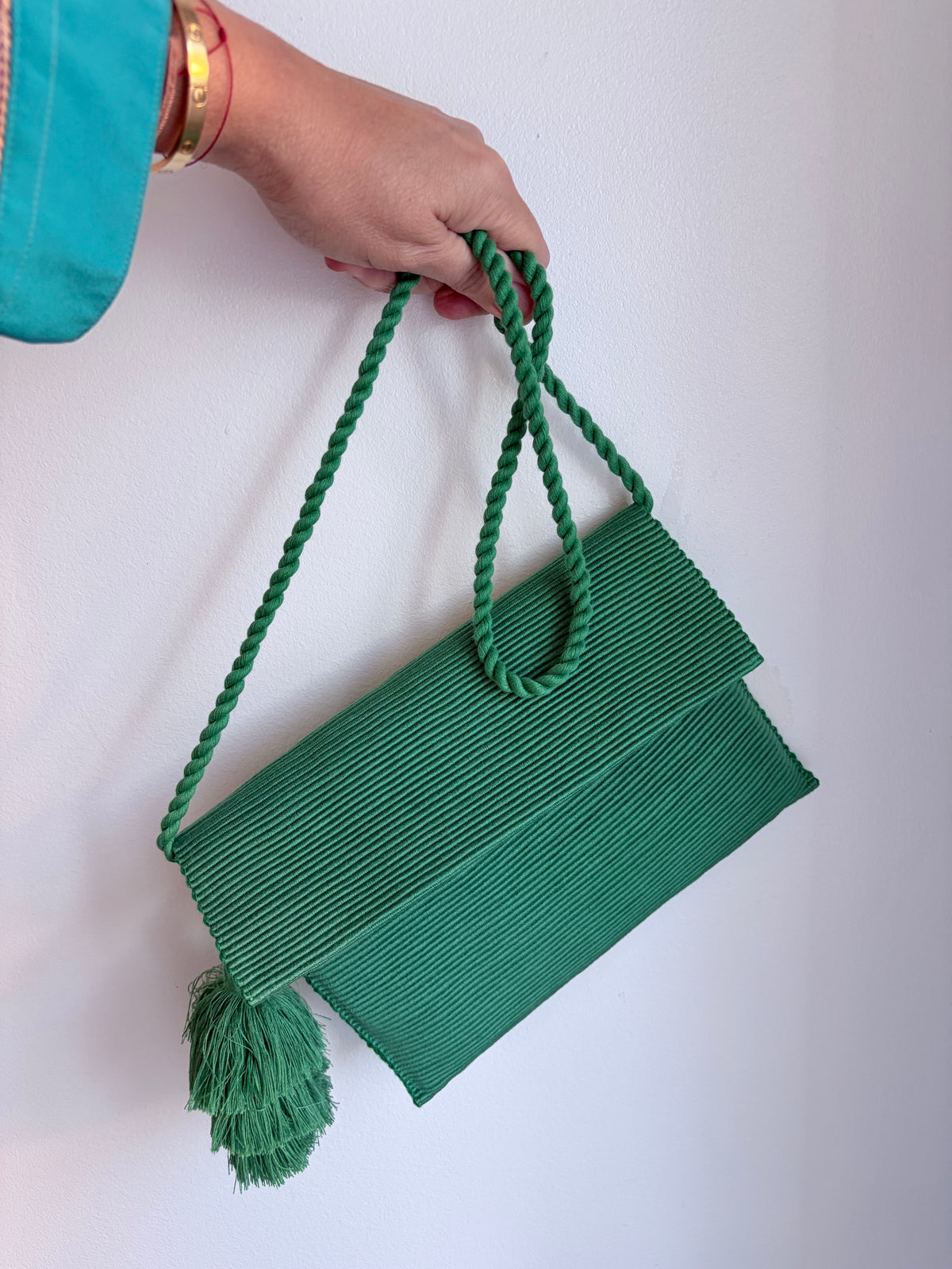 Peruvian Hand Woven Hand Clutch with Pompom
