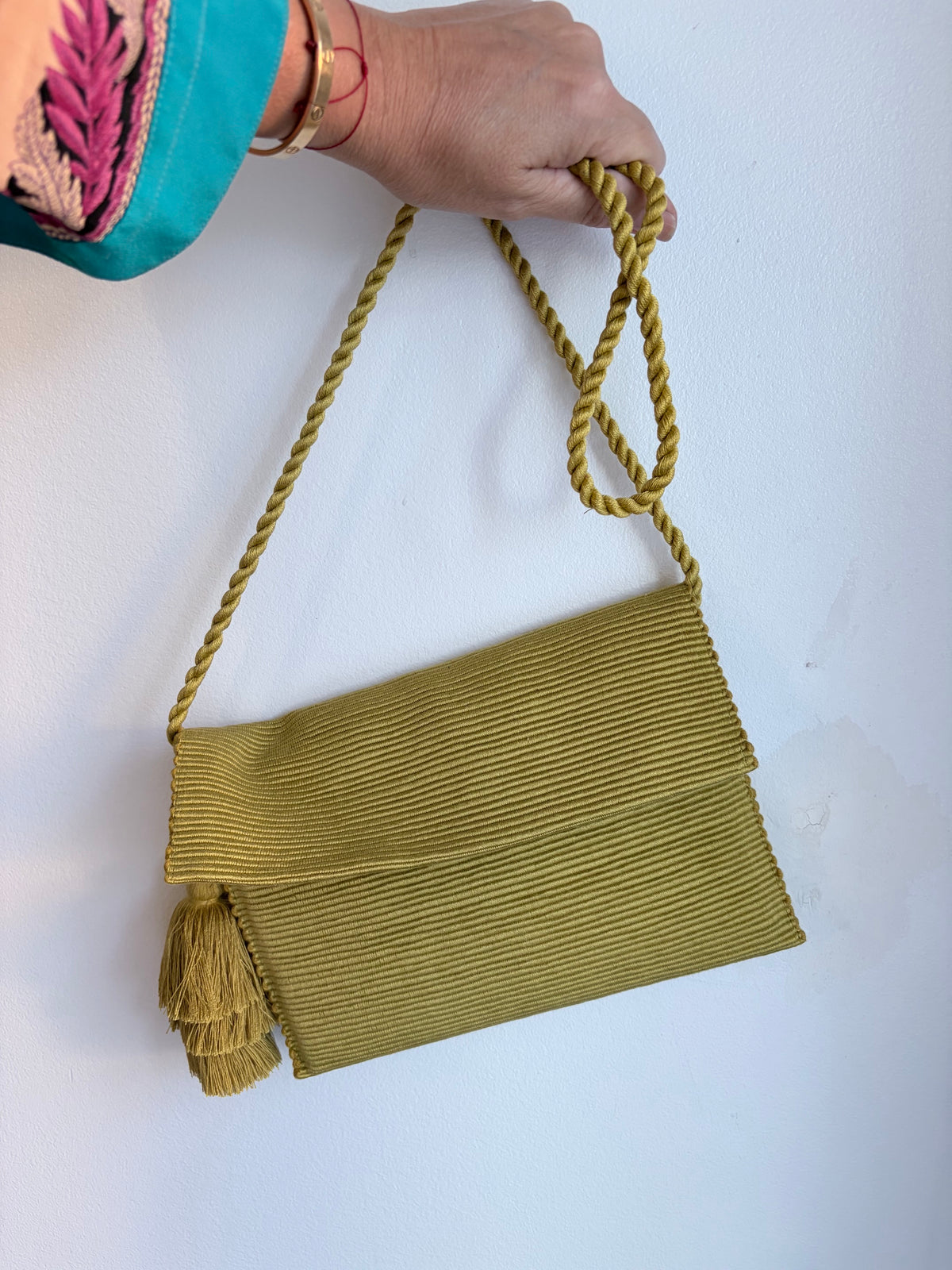 Peruvian Hand Woven Hand Clutch with Pompom