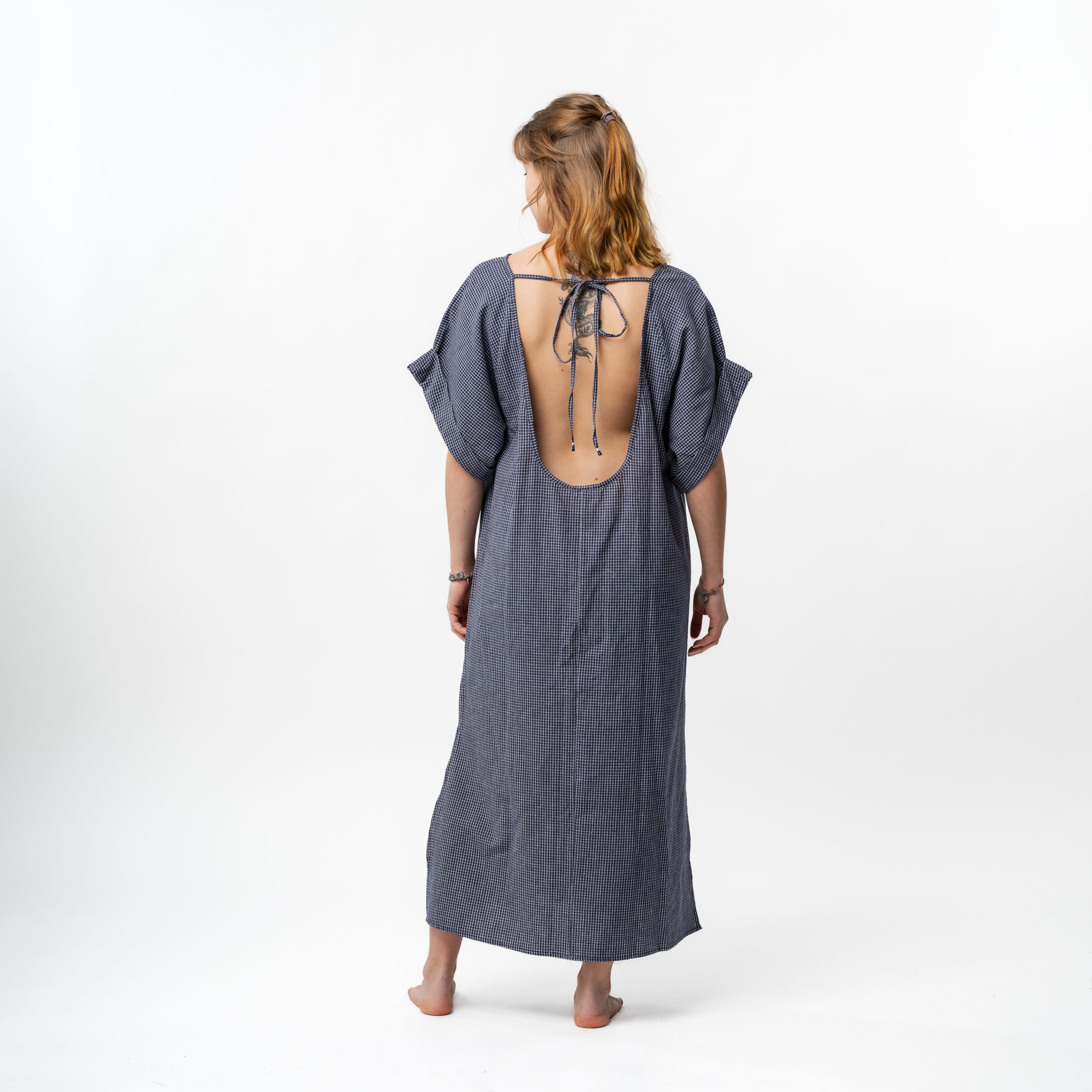 Backless Handloomed Cotton Kaftan 