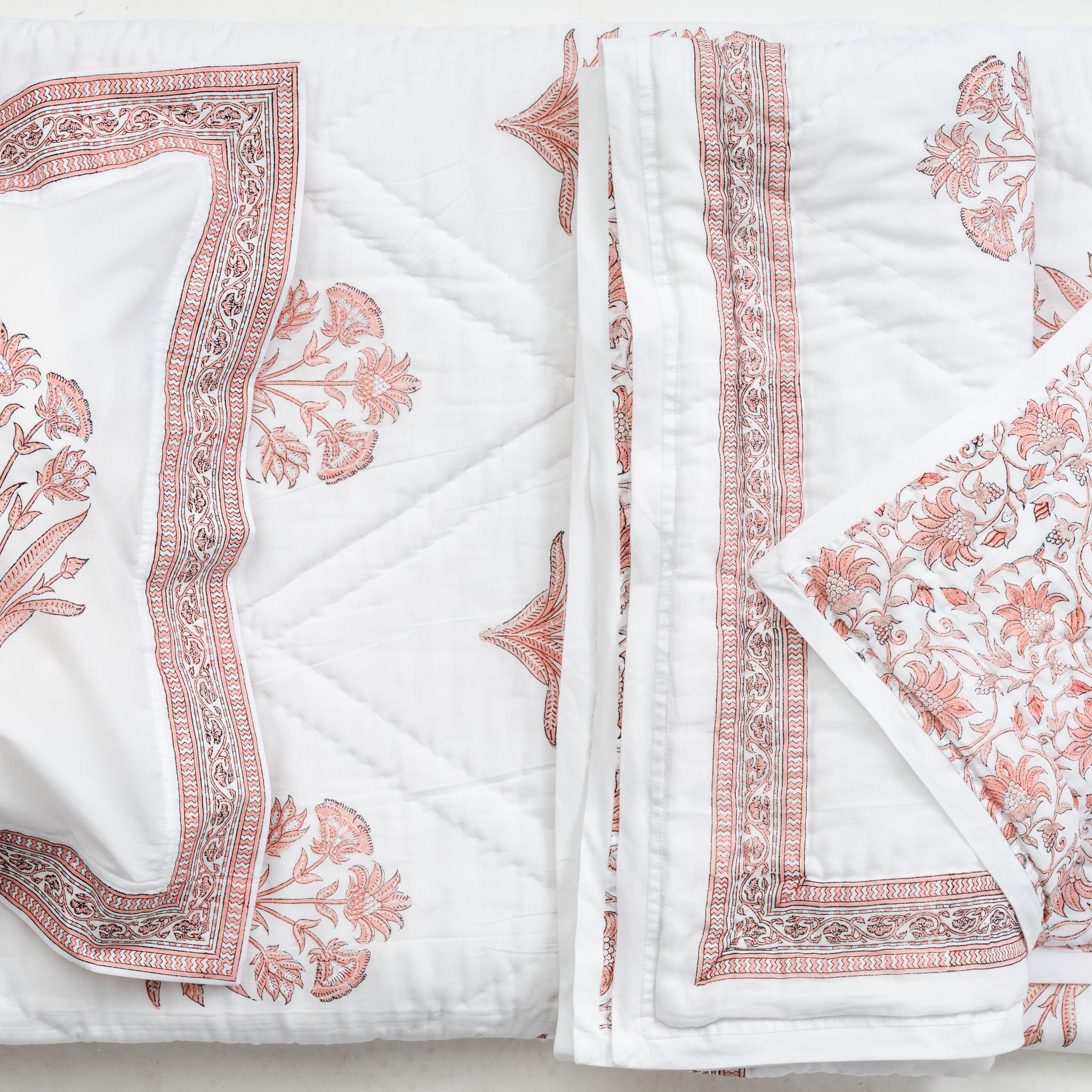 Hand Printed Bouquet Bedcover 