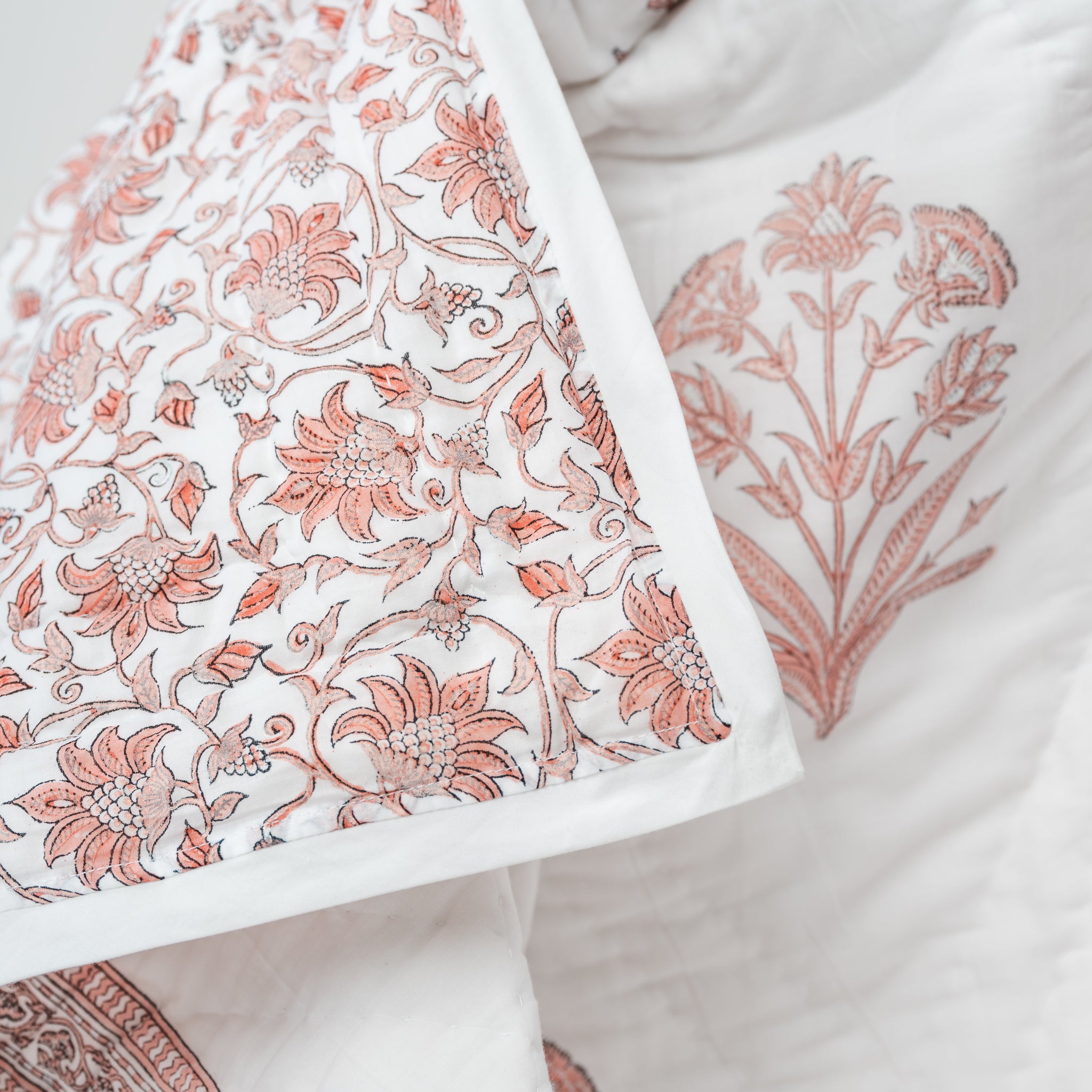 Hand Printed Bouquet Bedcover 