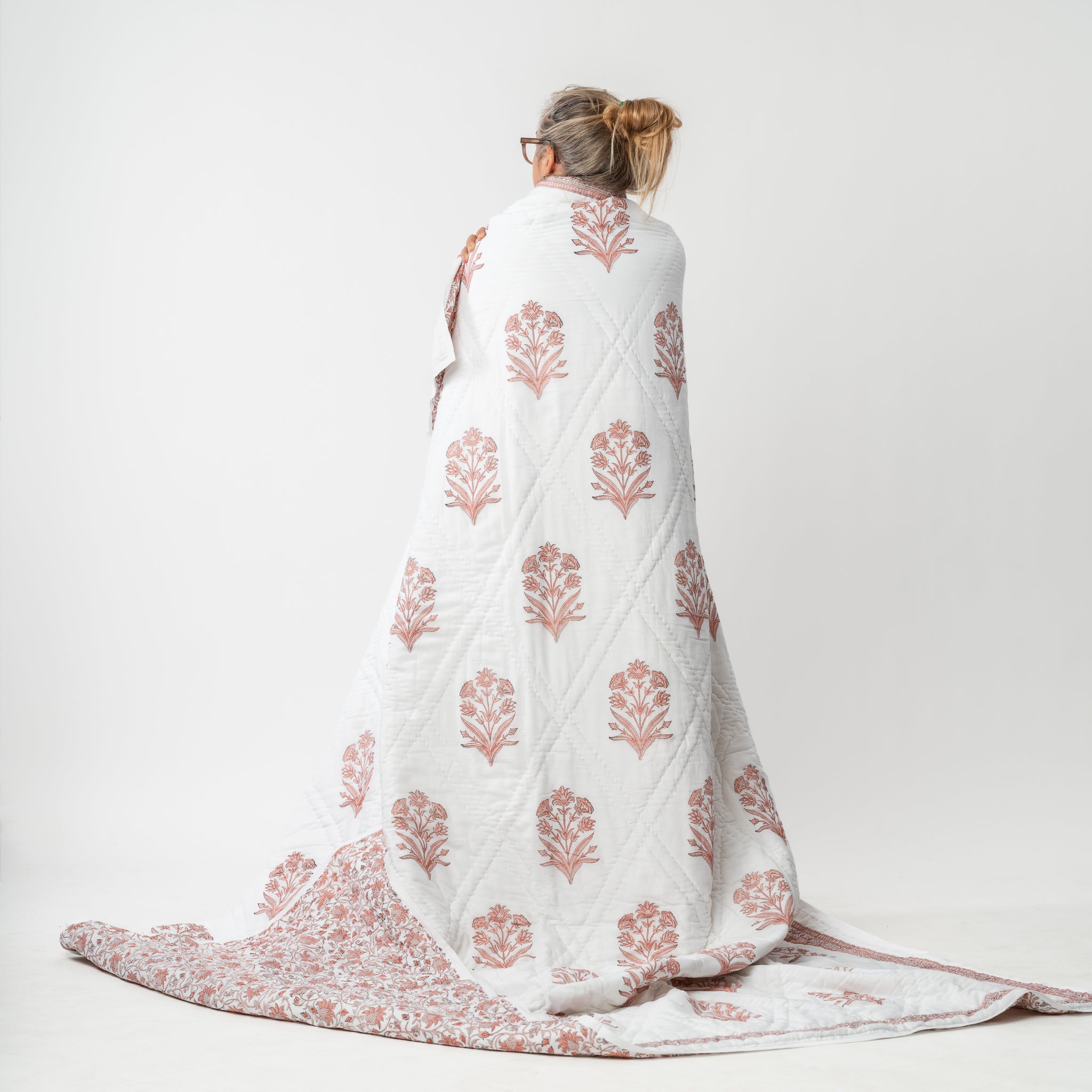 Hand Printed Bouquet Bedcover King