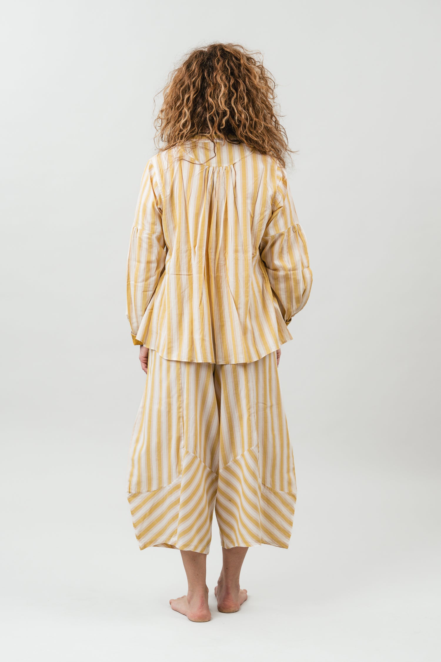 Hand Woven Cotton Striped Balloon Pant 