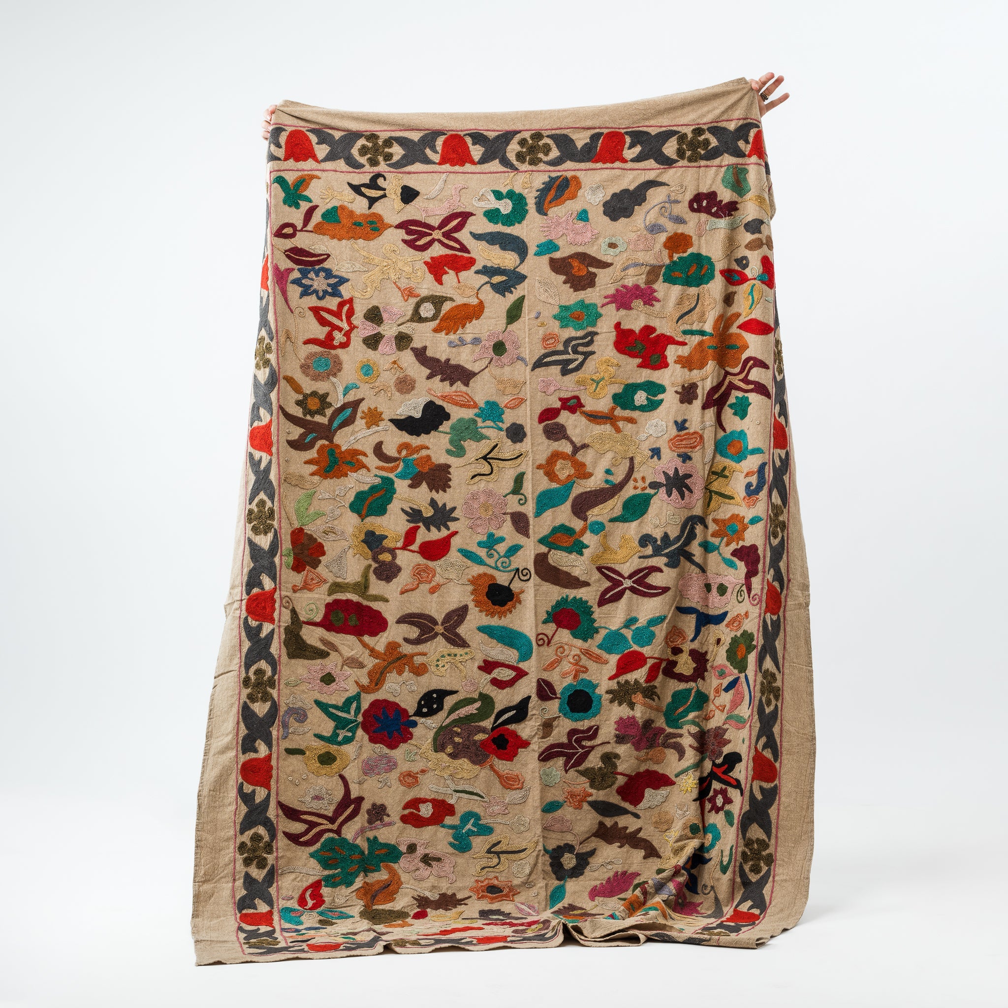 Hand Woven Suzani Bedcover Animals 