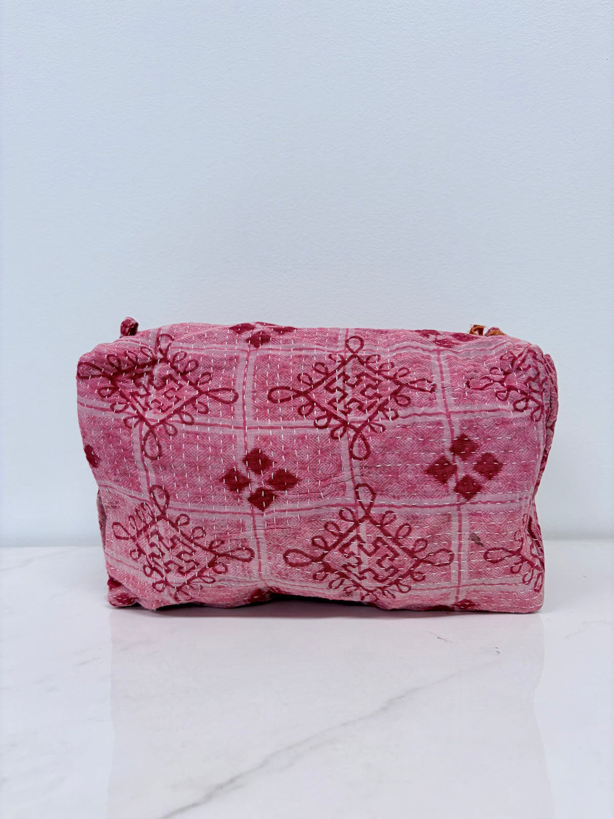 Vintage Kantha Toiletry Pouch Light Pink