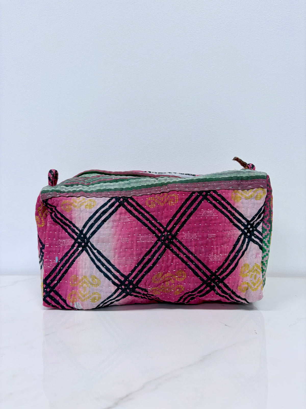 Vintage Kantha Toiletry Pouch Hot Pink