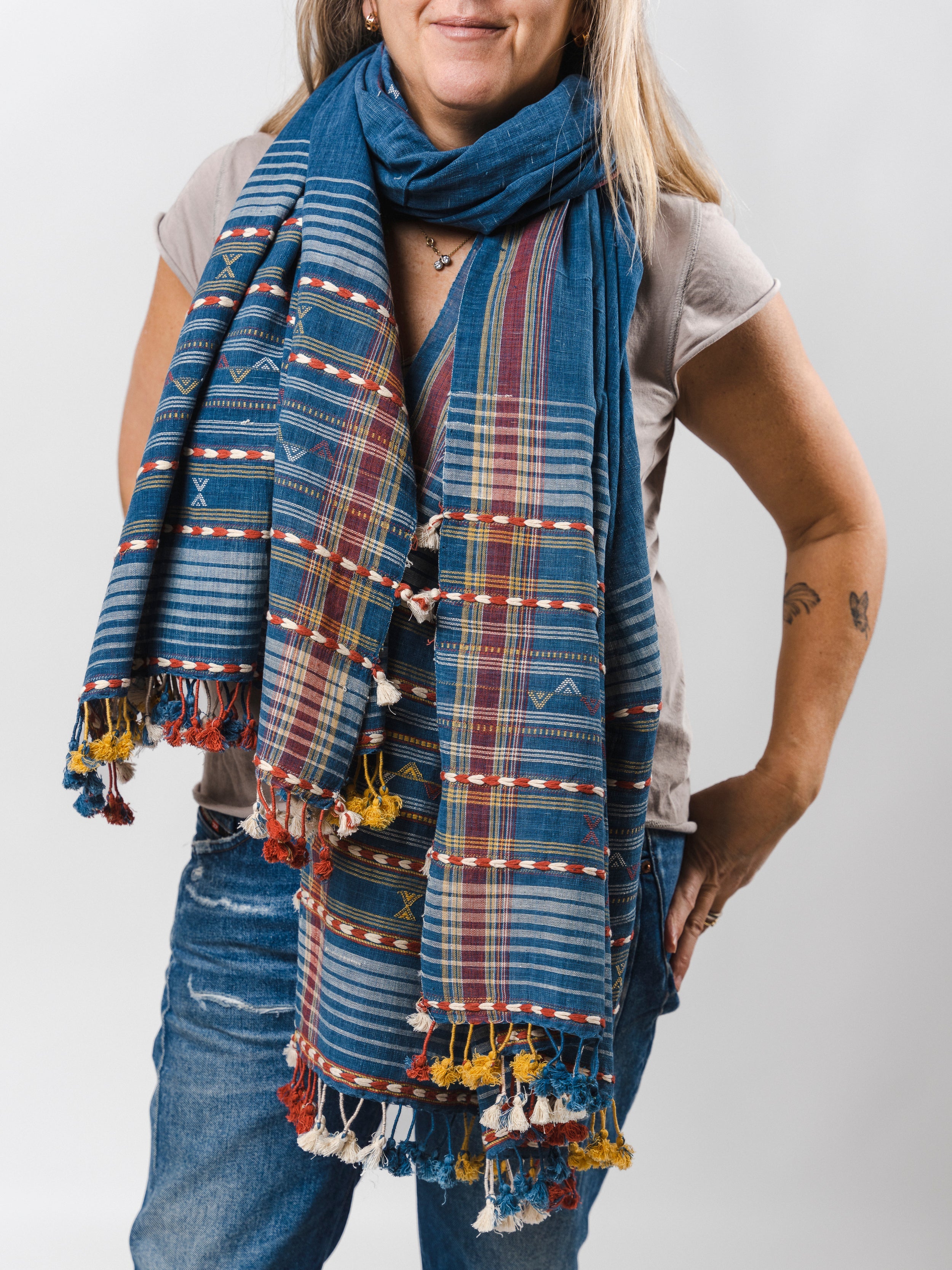 Hand Woven Organic Cotton Scarf 