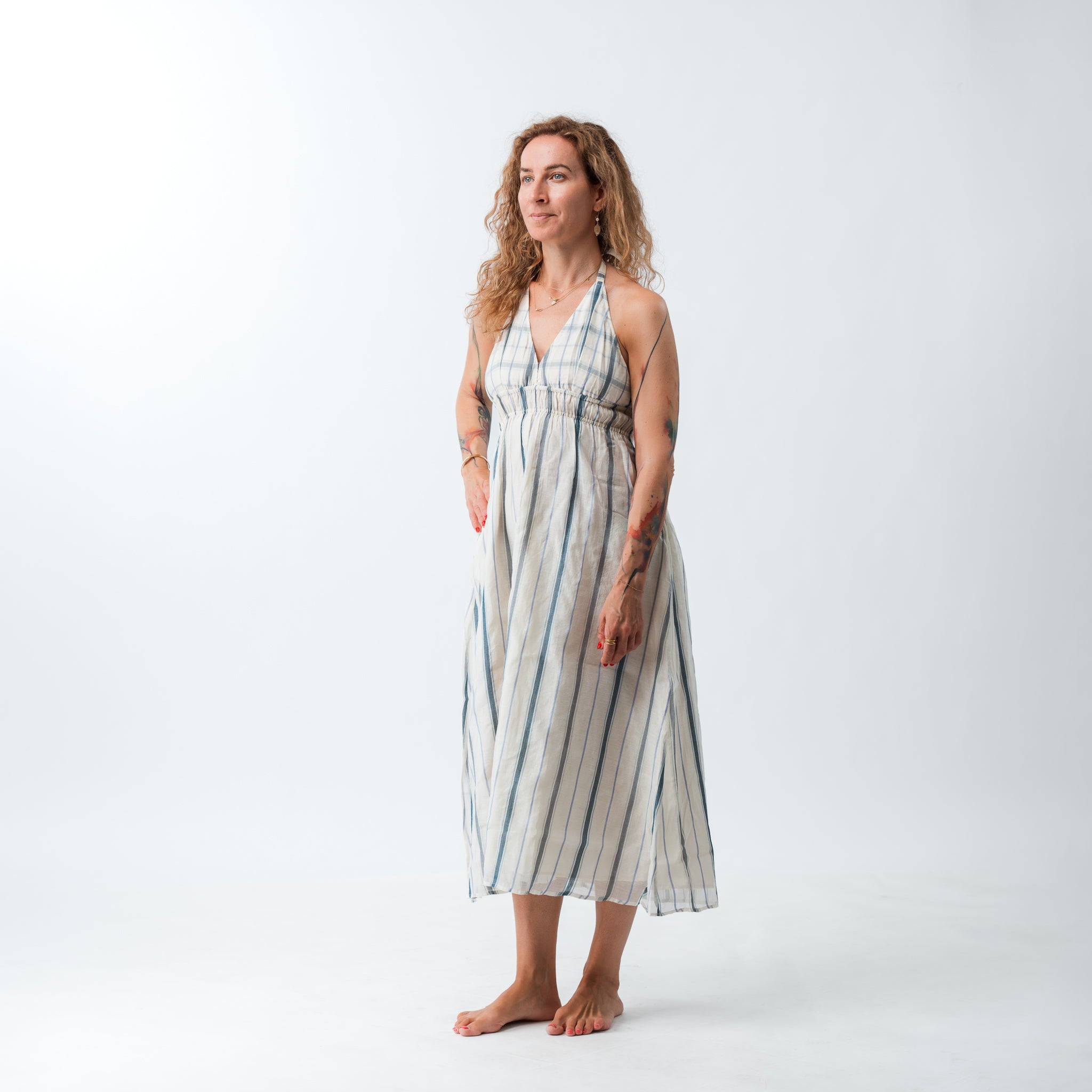 PRE ORDER Hand Woven Halter Dress small