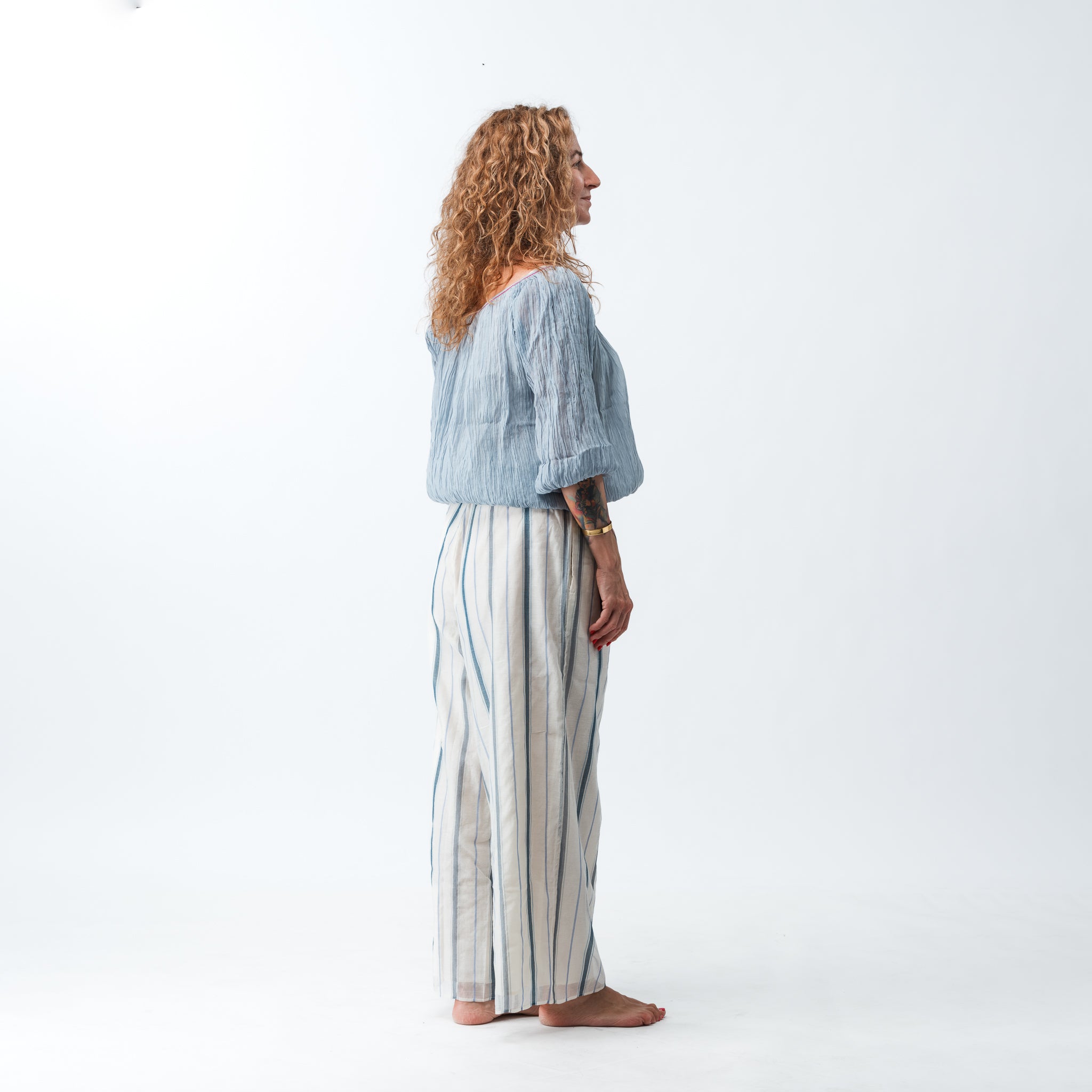 PRE ORDER Striped Chanderi Palazzo Pants 