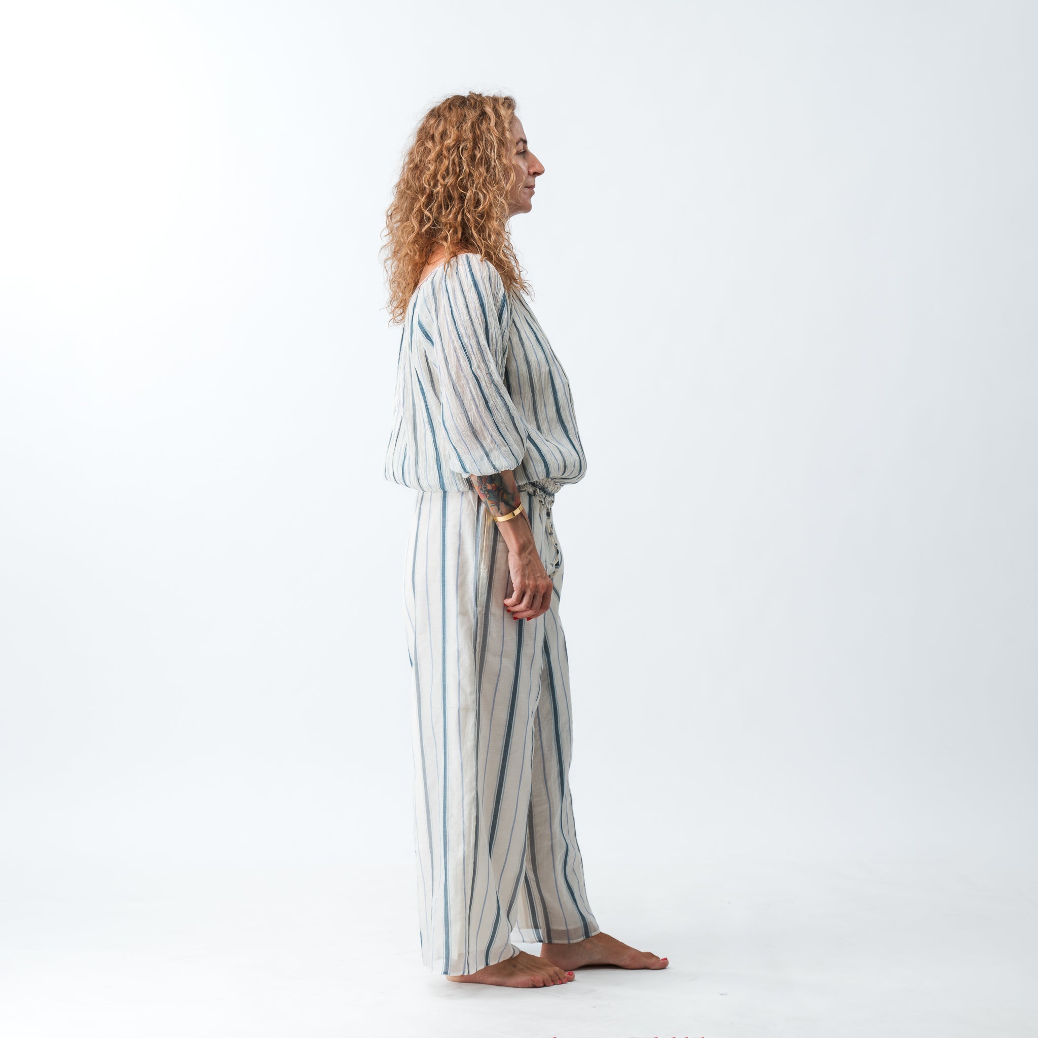 PRE ORDER Striped Chanderi Palazzo Pants 