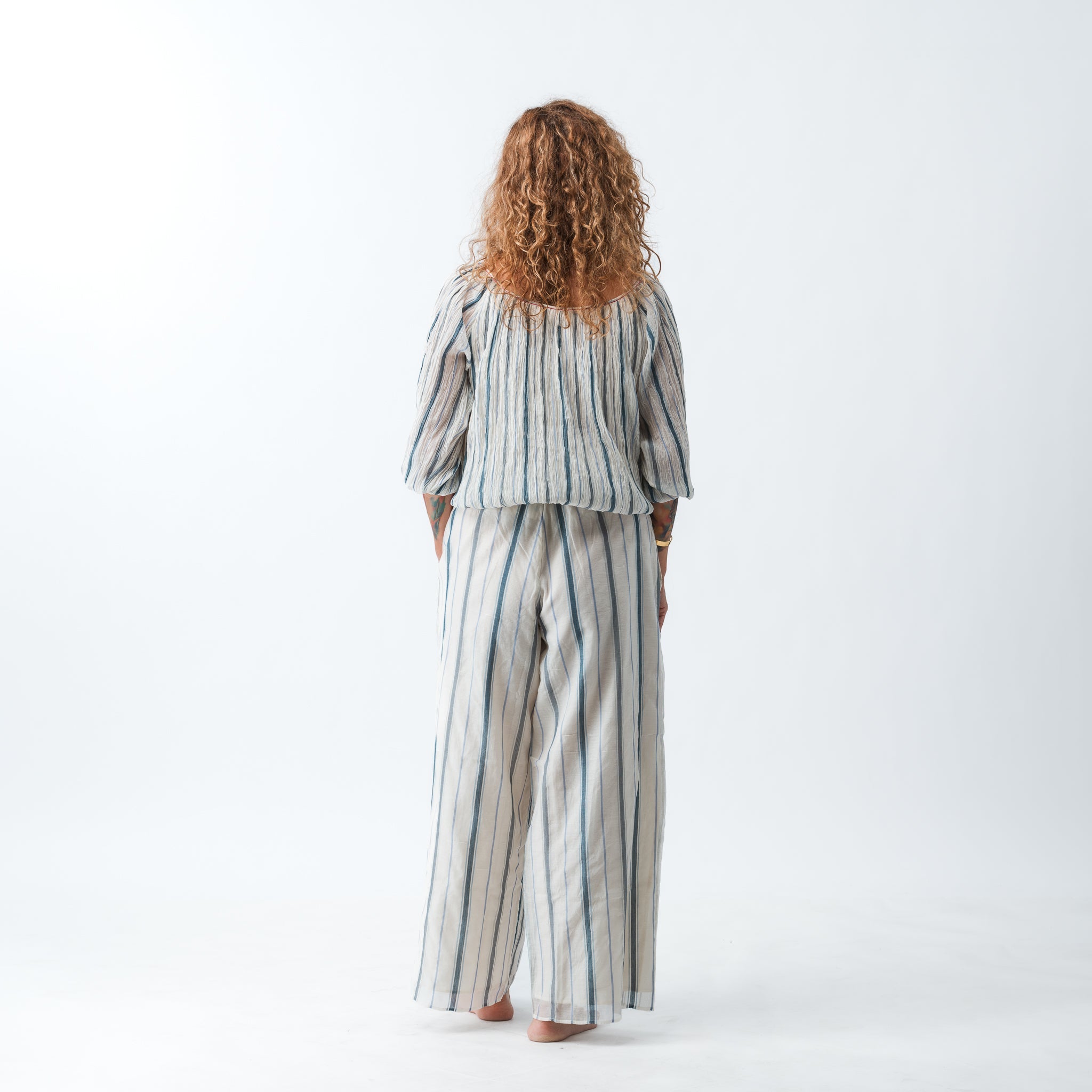 PRE ORDER Striped Chanderi Palazzo Pants 