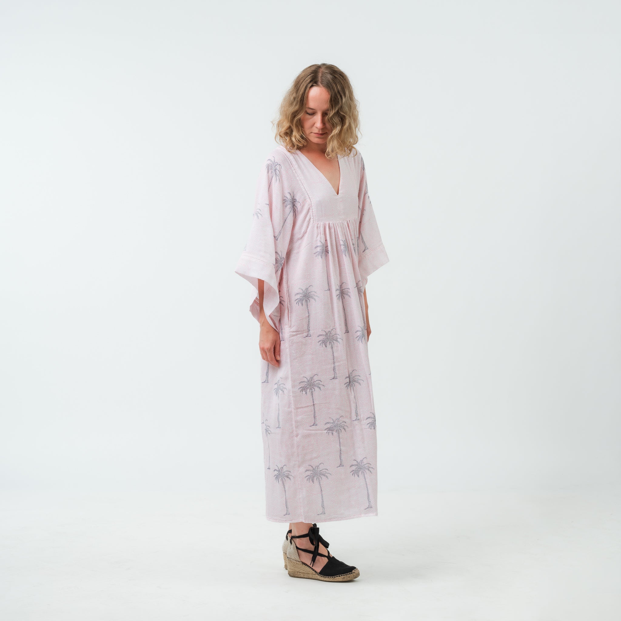Palm Tree Silk Maxi ML