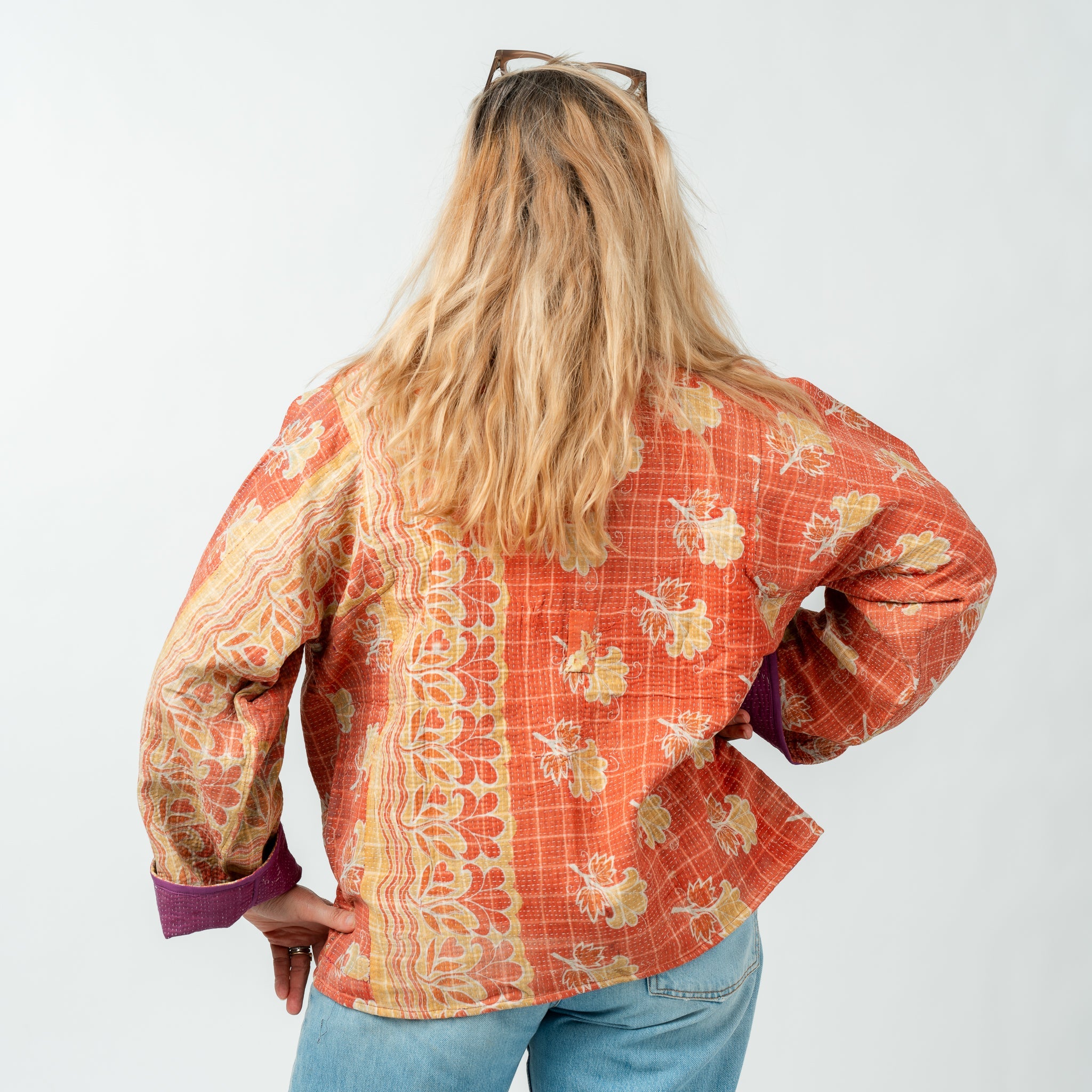 Reversible Vintage Kantha Kimono Coat 1 