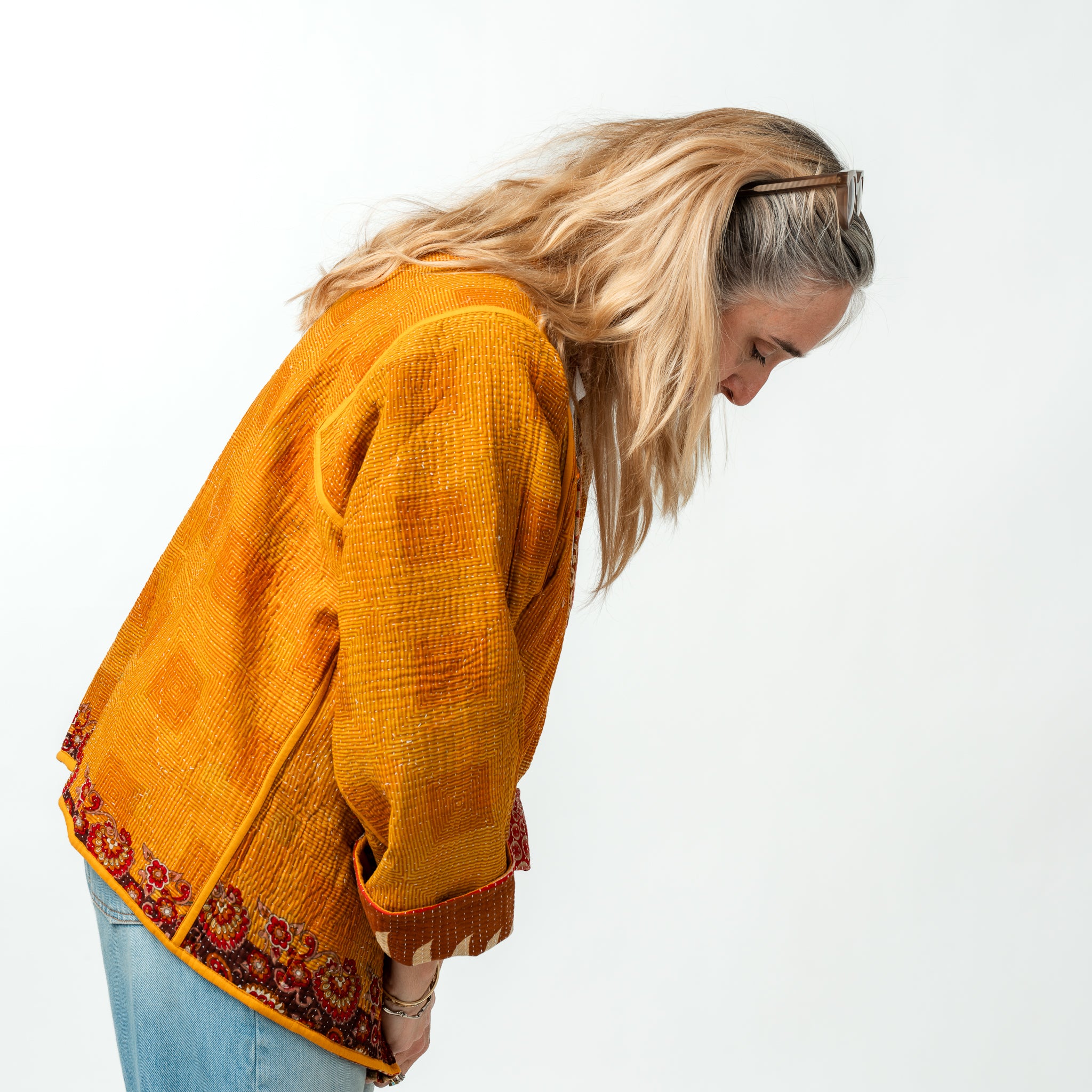 Reversible Vintage Kantha Kimono Coat 10 